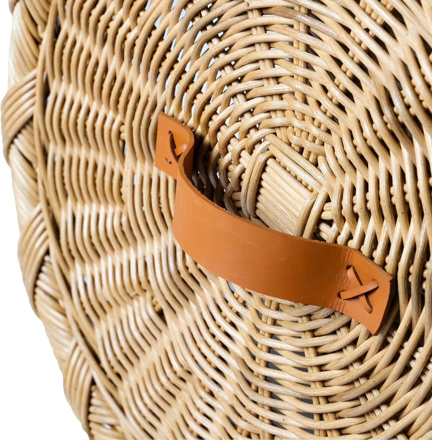 The Basket Lady Round Wicker Laundry Hamper, Extra Large, 23 in Dia x 28 in H, Sandstone