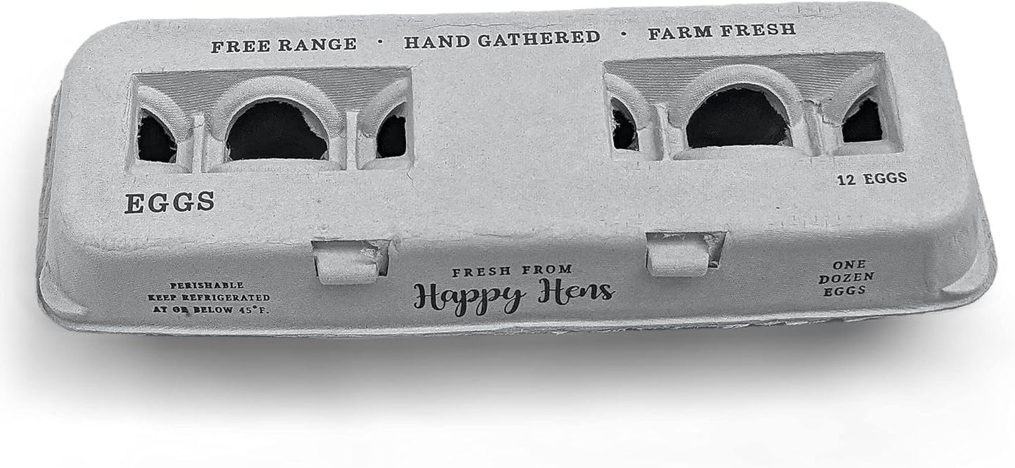 Egg Cartons- Adorable Printed Design for Farm Fresh Eggs, Recycled Paper Cardboard, Sturdy & Reusable, Holds up to XL Chicken Eggs (Blank Stamping, 90)