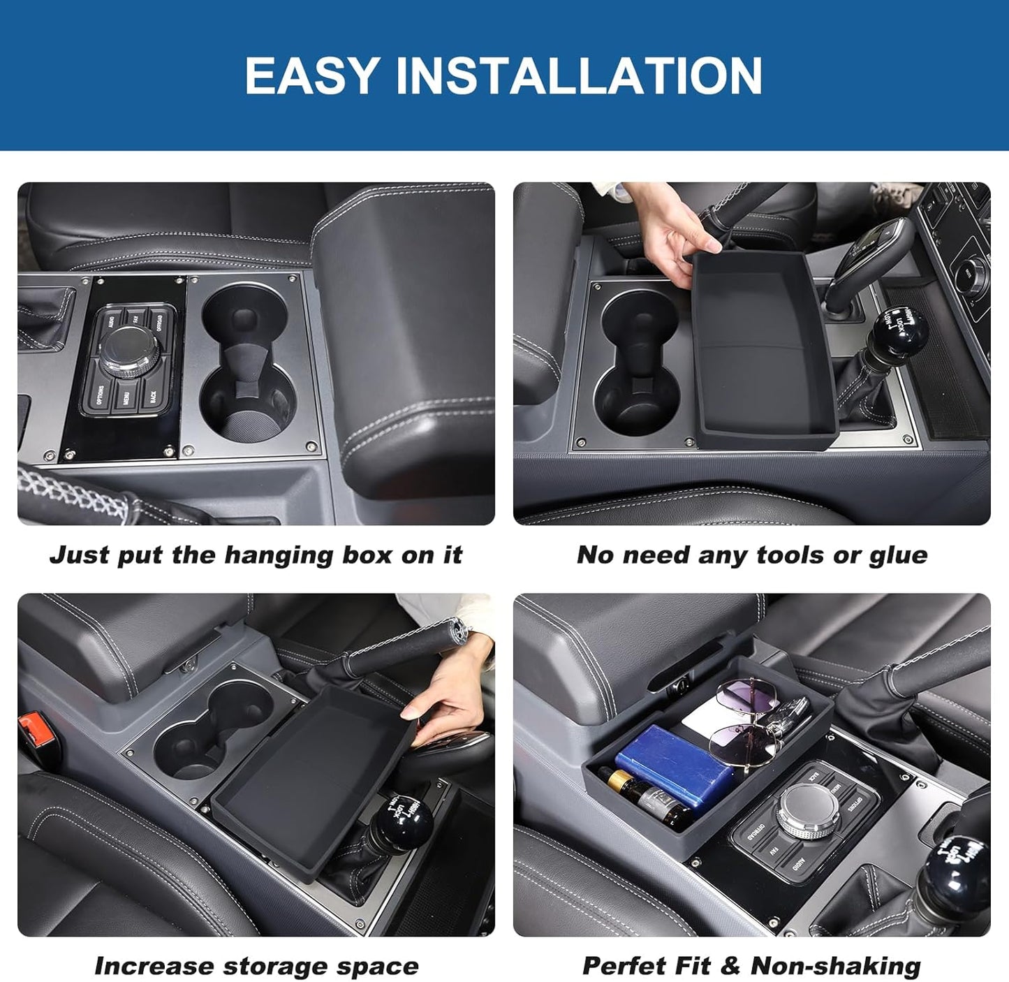 Center Console Organizer Compatible with INEOS Grenadier 2020-2024, Armrest Box Front Storage Box ABS Material Insert Tray Accessories