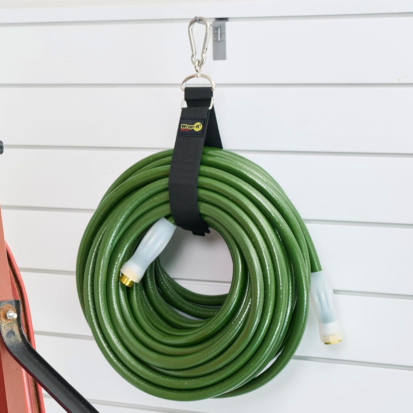 Wrap-It Storage Hook 'n Hang Straps - 32" Blaze Orange - 2-Pack Carabiner Straps for Cord Storage or Garden Hose