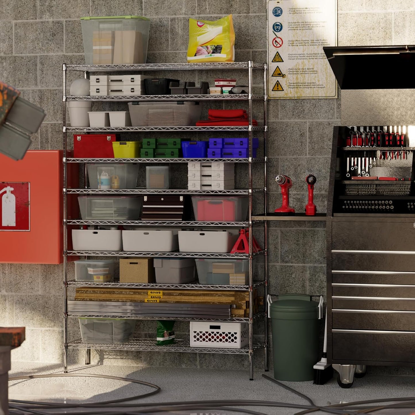 18" Deep x 54" Wide x 86" Height Wire Shelving Kit | 10-Tier | NSF Commercial Storage Rack Unit