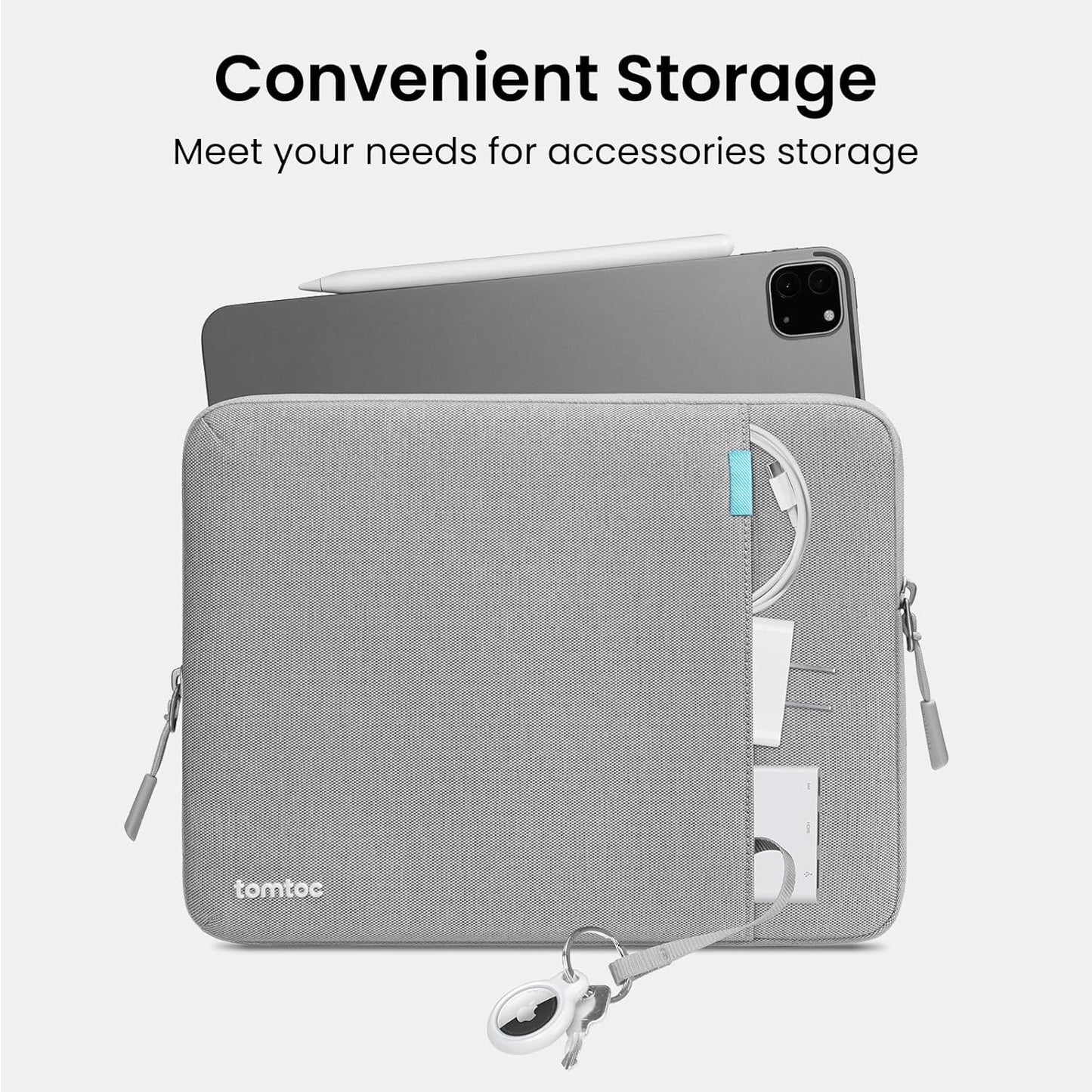 tomtoc 360° Protective Tablet Sleeve for iPad Pro 11-inch (M5/M4/4th/3rd/2nd/1st Gen) 2025, iPad Air 11-inch (M3/M2) with Magic Keyboard/Smart Keyboard Folio, 11 iPad, Water-Resistant Tablet Case