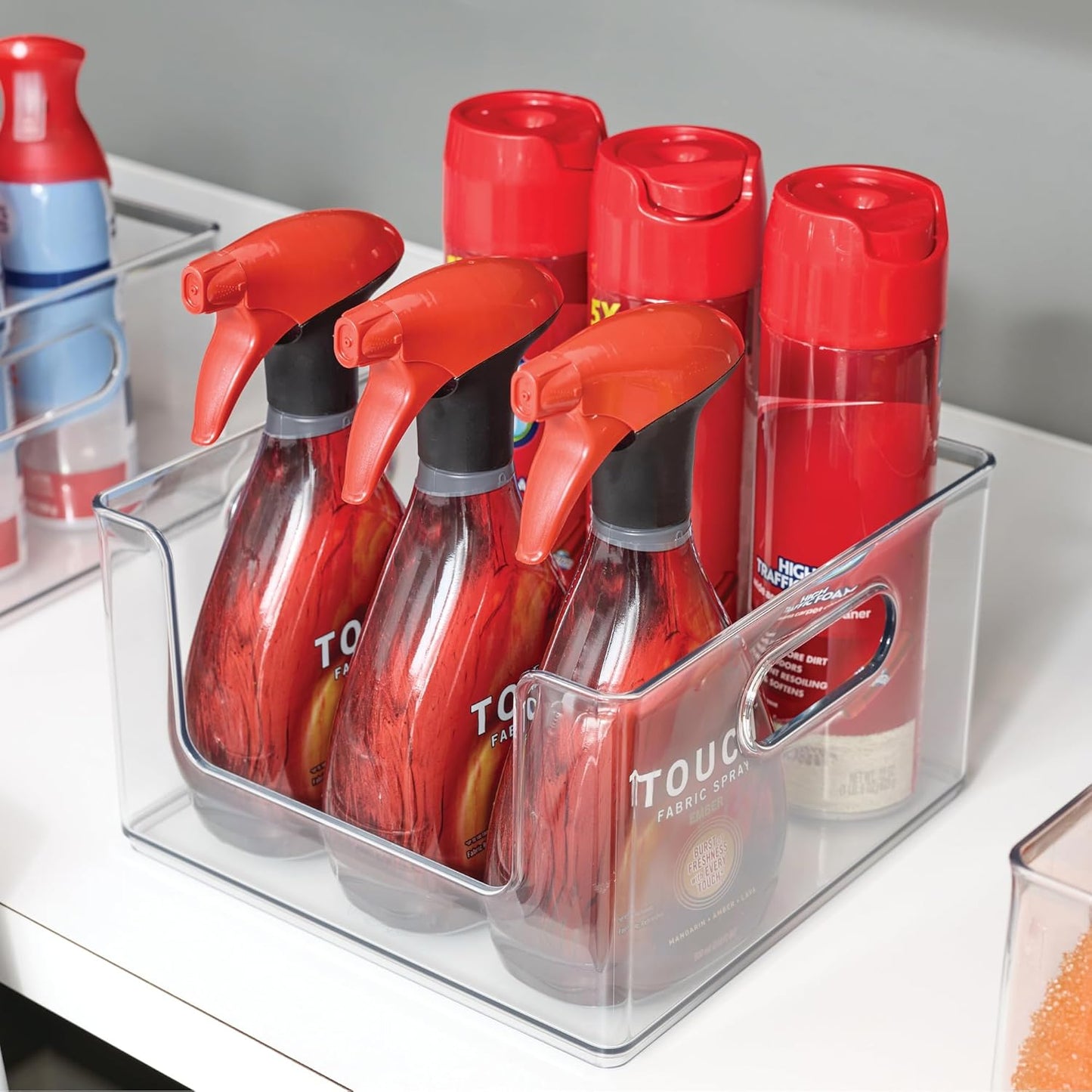 iDesign Stackable Clear Plastic Open Front Storage Bin, Easy Access Organizer for Pantry or Cabinet
