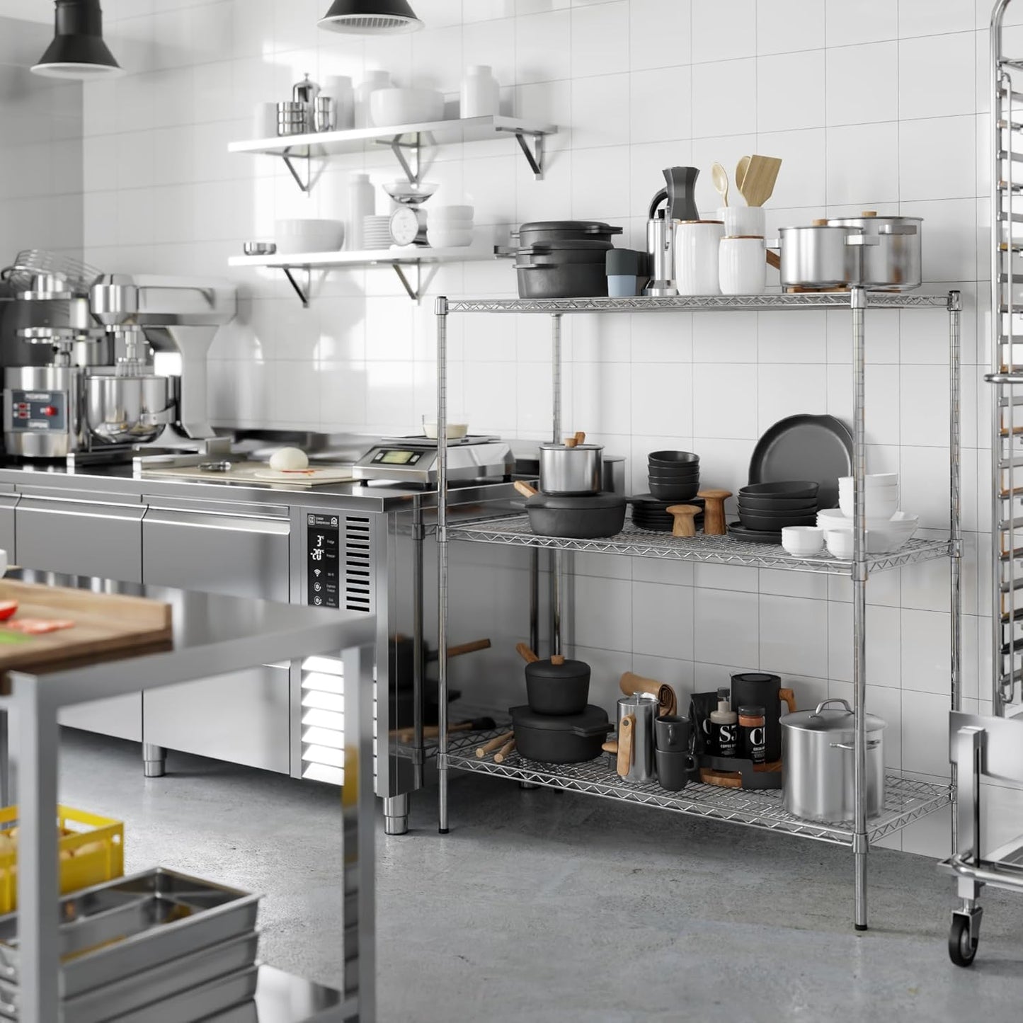 21" Deep x 48" Wide x 54" Height Wire Shelving Kit | 3-Tier | NSF Commercial Storage Rack Unit