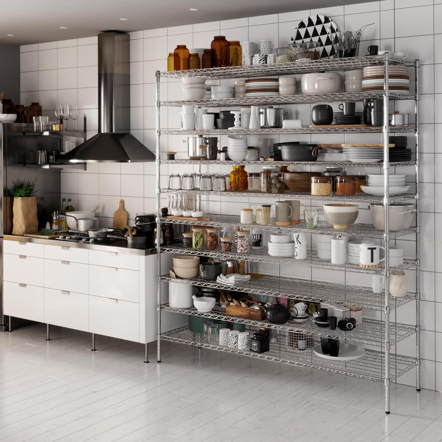 21" Deep x 72" Wide x 86" Height Wire Shelving Kit | 10-Tier | NSF Commercial Storage Rack Unit