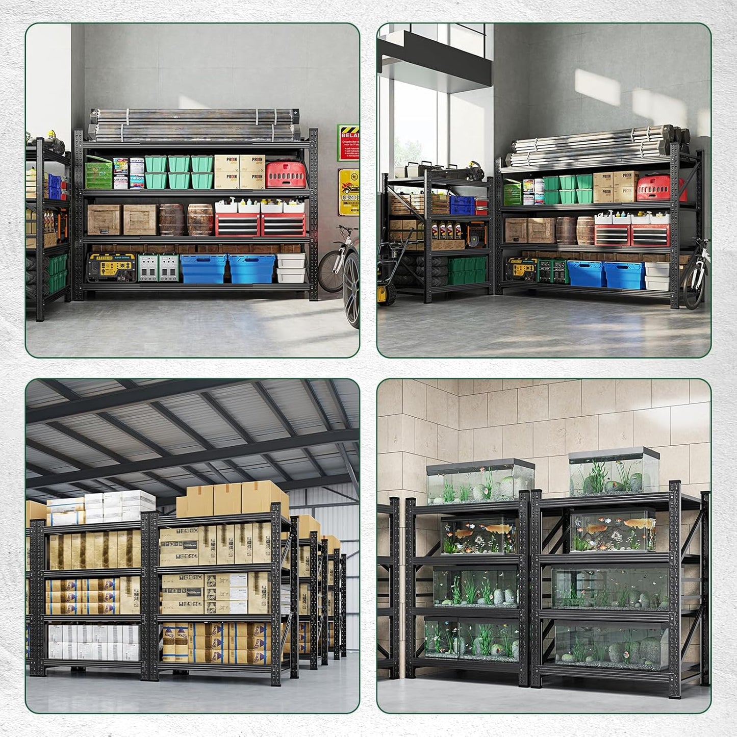 Letaya 2000LBS Storage Shelves Heavy Duty,60" H Garage Shelving Units, 4 Tier Adjustable Utility Rack Shelf,Large Metal Industrial Shelves,for Shop,Warehouse,Basement (40" W x 20" D x 60" H)