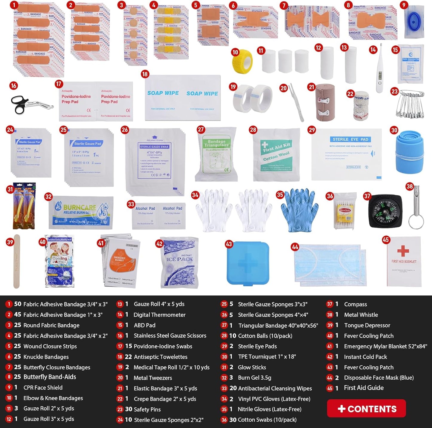 First Aid Kit 429-Piece Large Waterproof Emergency Kit with Mini Bag – Organized Medical Supplies for Home, Car, Travel, Office & Business