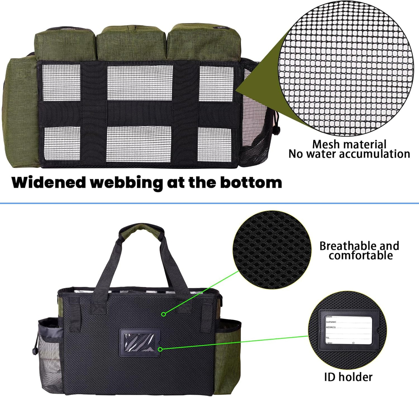 Large Cleaning Caddy Bag Built-in Sturdy Support Board, Cleaning Organizer with Detachable Divider, Cleaning Supply Tote with Adjustable Shoulder Strap&Waist Belt for Cleaners & Housekeeper
