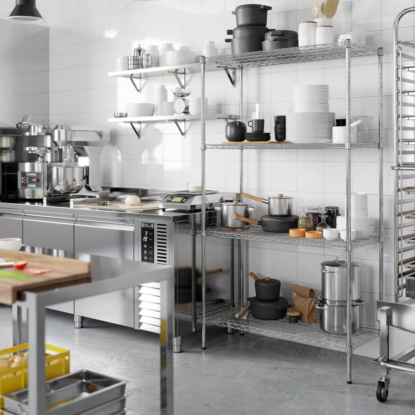 18" Deep x 42" Wide x 74" Height Wire Shelving Kit | 4-Tier | NSF Commercial Storage Rack Unit