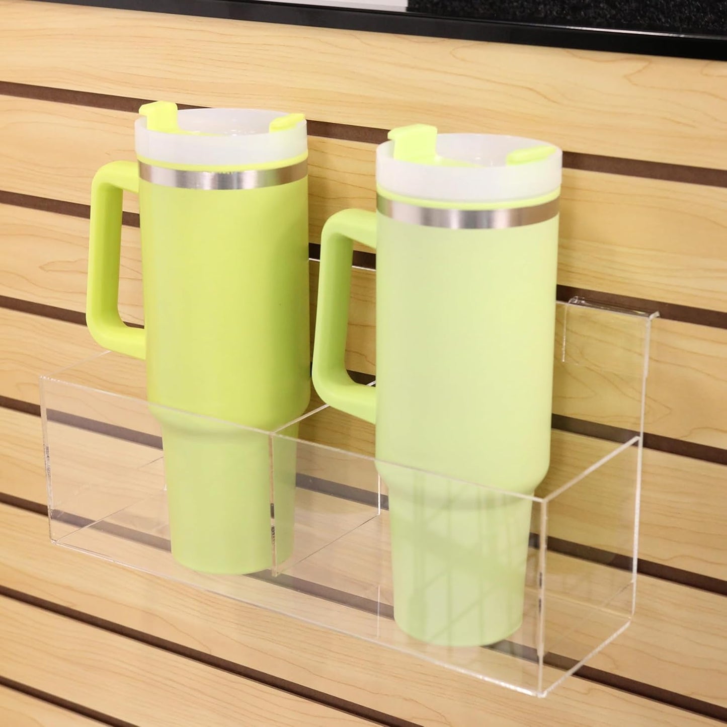 SSWBasics Clear Acrylic Double Display Bin - 14"L x 4-1/2"W x 4-1/2"D - For Slatwall or Wire Grid