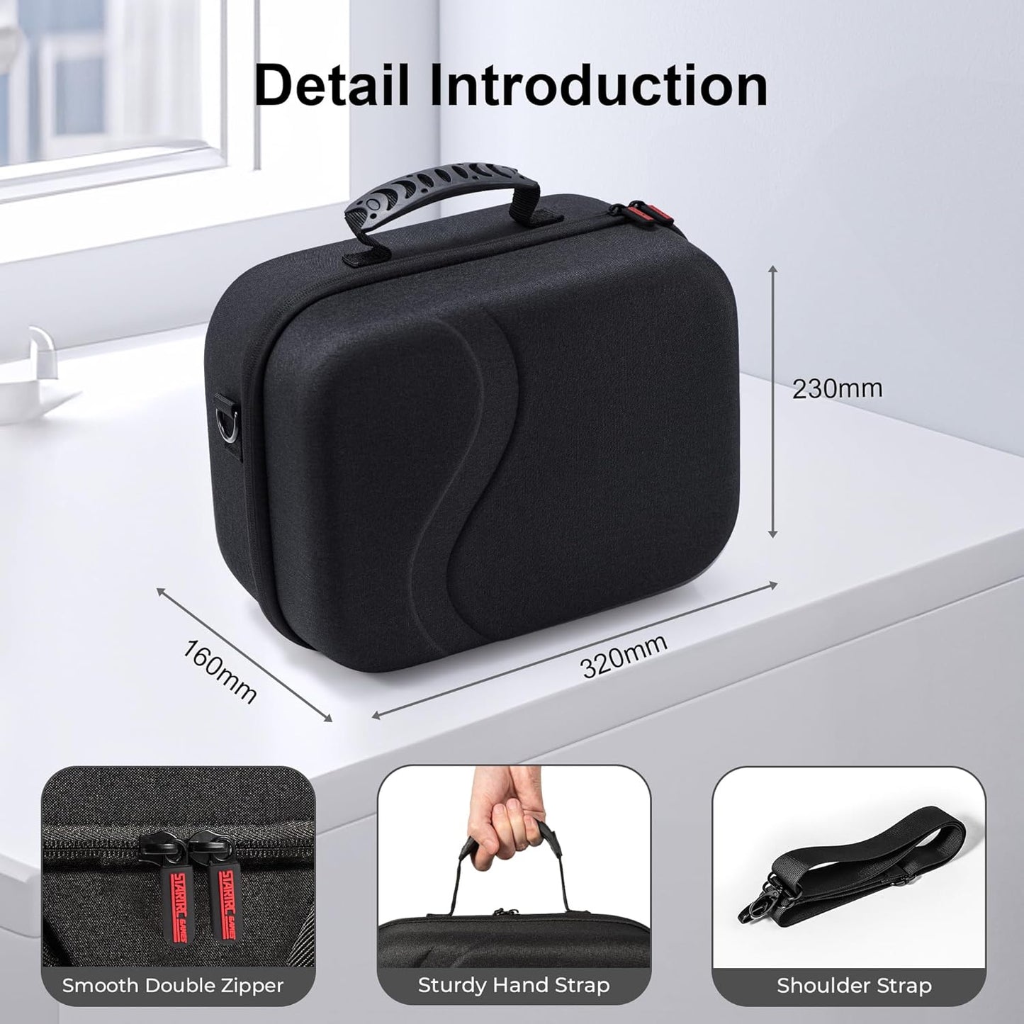 Large Hard Travel Case for Meta Quest 3/Quest 3S, Compatible with BOBOVR S3 Pro/Kiwi Design Battery Head Strap, Controllers & Accessories, Portable Carrying Case for Oculus Quest 3/3S Black