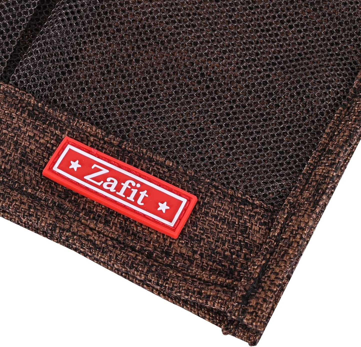 Linen 4 Pockets Bedside Caddy, Bedside Storage Organizer for Magazine, Remotes, Phone (Coffee, Classic 4 Pockets)