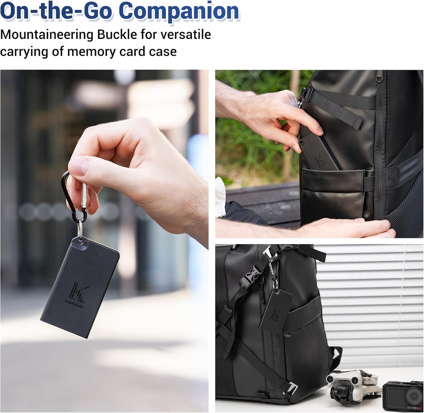 Pop-up Small Memory Card Case Holder for 2 SD SDHC SDXC Cards & 4 TF MicroSD MSD Cards with Carabiner, Portable Anti-Shock Splash-Proof Micro SD Card Case Storage Protector Organizer Keeper Container