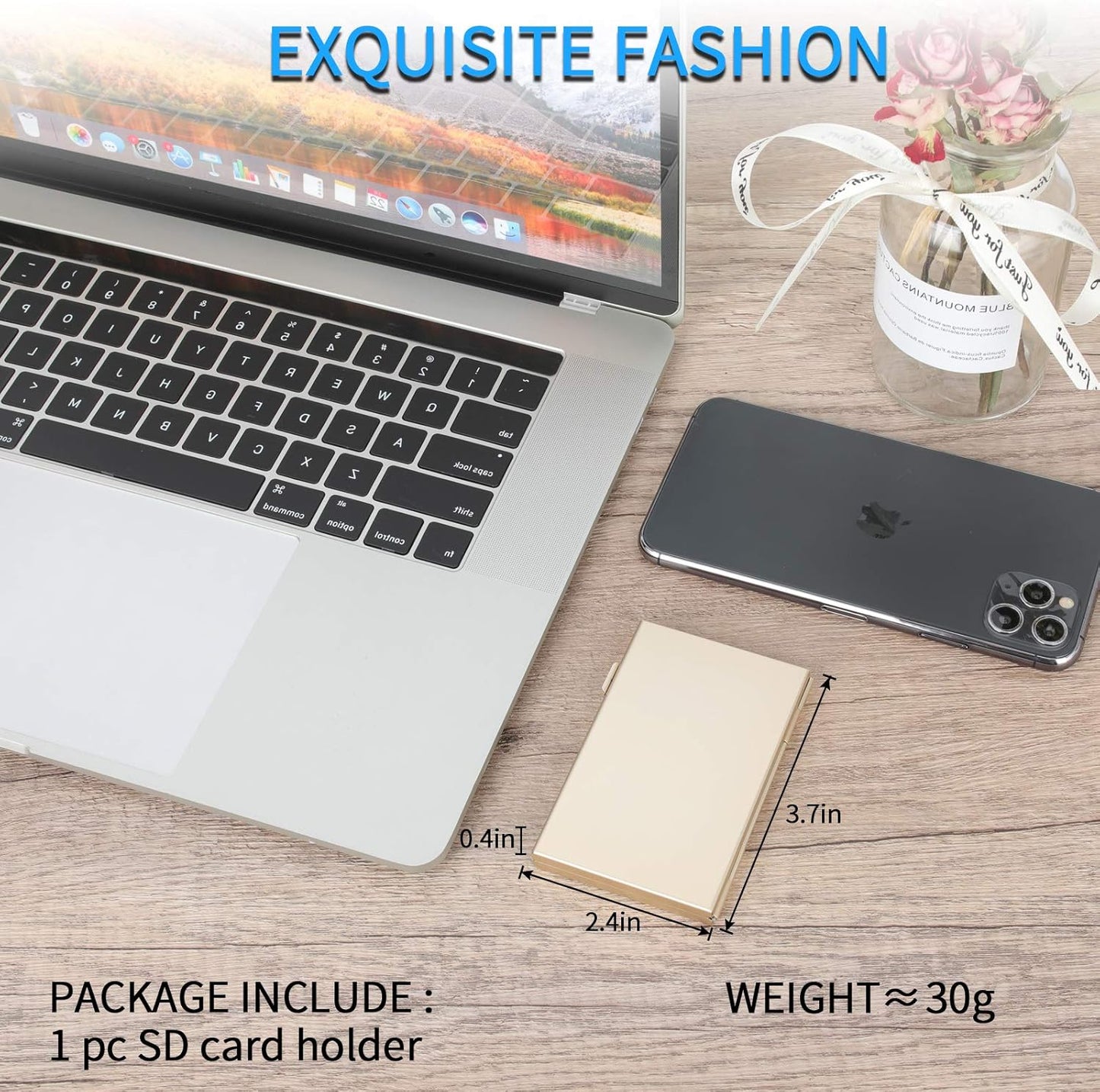 SD Card Holder, SD Card Case,LAVILI CF Memory Card Holder Case Aluminum Alloy Hard Shell, Double-Layer Capacity for 6SD Cards and 12 TF Cards