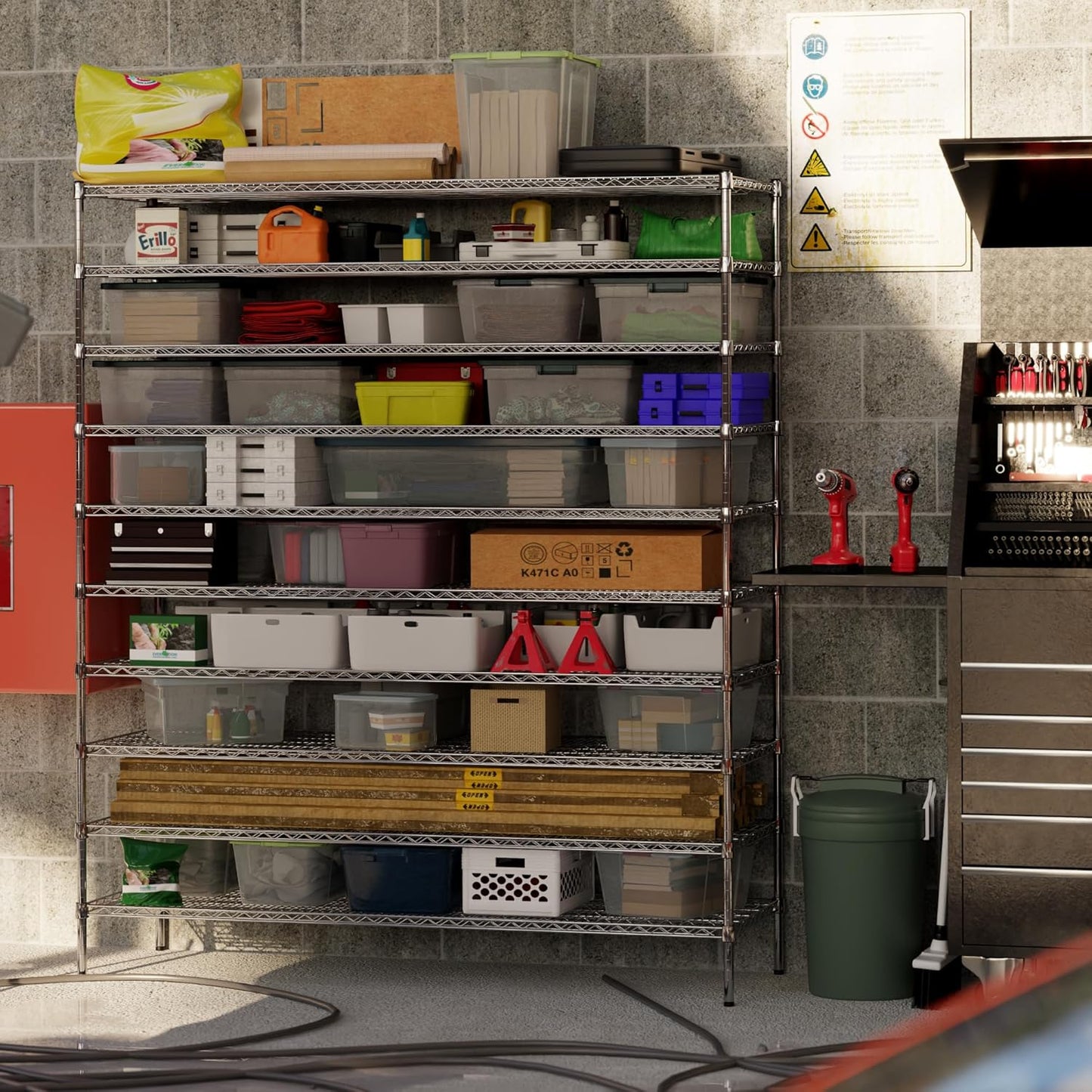 24" Deep x 72" Wide x 86" Height Wire Shelving Kit | 10-Tier | NSF Commercial Storage Rack Unit