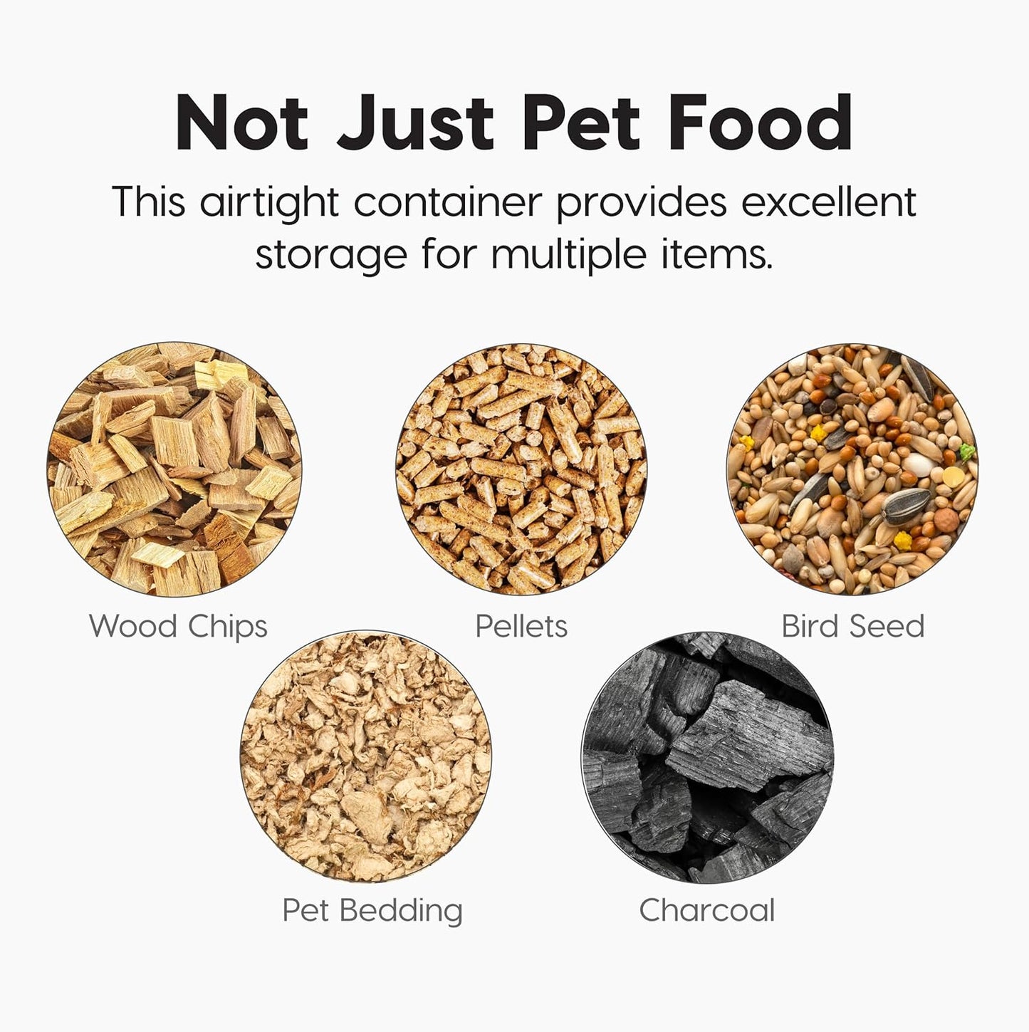 IRIS USA WeatherPro Airtight Dog Food Storage Container, Up to 58 lbs, Attachable Wheels, For Dog Cat Bird and Other Pet Food Storage Bin, Keep Fresh, Translucent Body, Clear/Almond