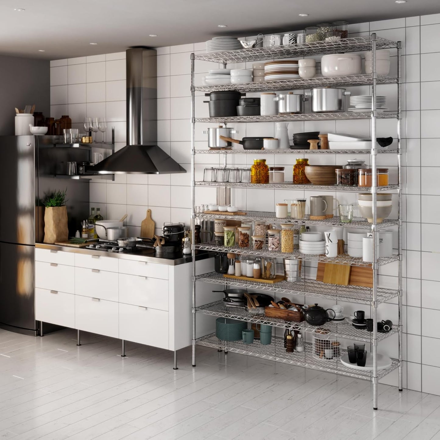 18" Deep x 60" Wide x 96" Height Wire Shelving Kit | 10-Tier | NSF Commercial Storage Rack Unit
