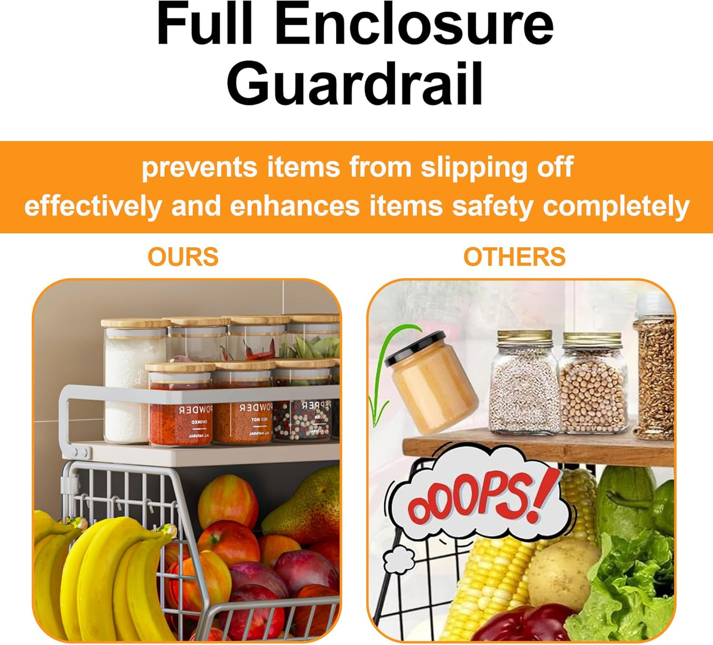 Magnetic Shelf for Fridge,Onion and Potato Spice Snacks Fruit and Vegetable Storage and Organizer,Hanging Wire Basket for Pantry,Kitchen Counter,RV and Laundry