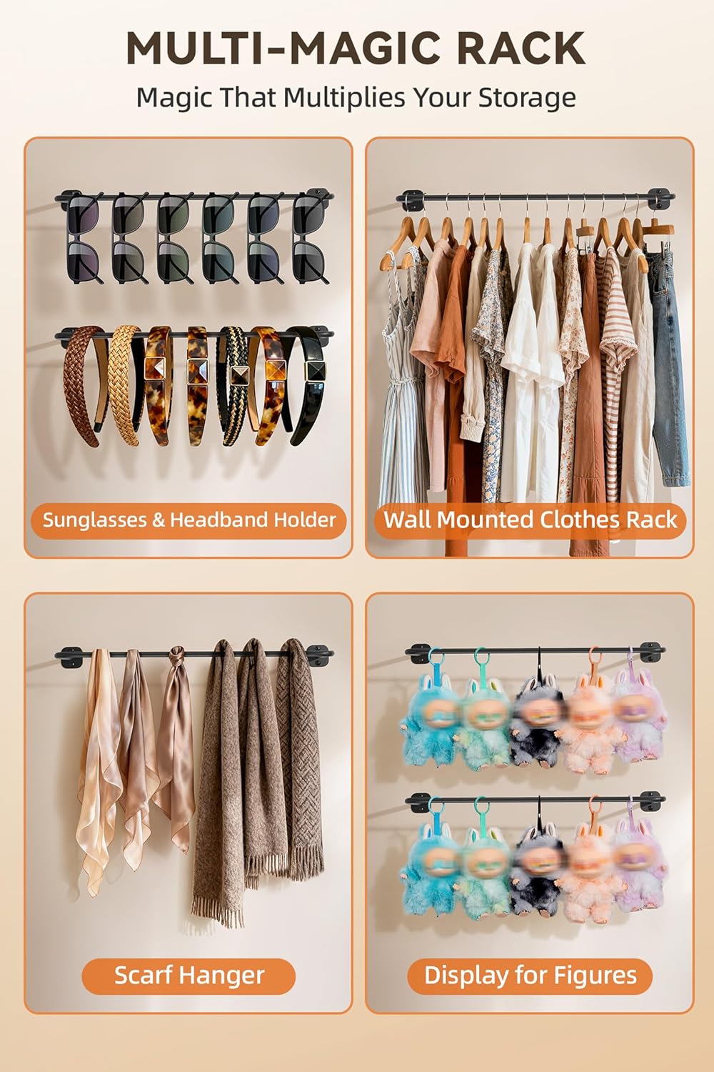 Cowboy Hat Rack for Wall Cowboy Hats Hook with 12 Clips Metal Cowboy Hat Hanger for Bucket Baseball Caps Sunhat Winter Beanies Fedora Hat Organizer Hat Holder on Wall Women Men Closet Black 2 Pcs