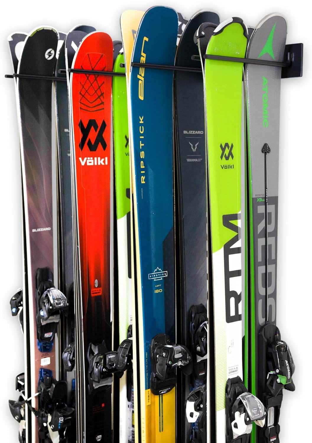 StoreYourBoard Ski Rack Wall Mount – Heavy-Duty Steel Ski Wall Mount Holds Up to 16 Pairs of Skis, Space-Saving Ski Rack for Garage, Home, or Cabin – Durable Wall Storage Organizer - Holds Up to 200lb