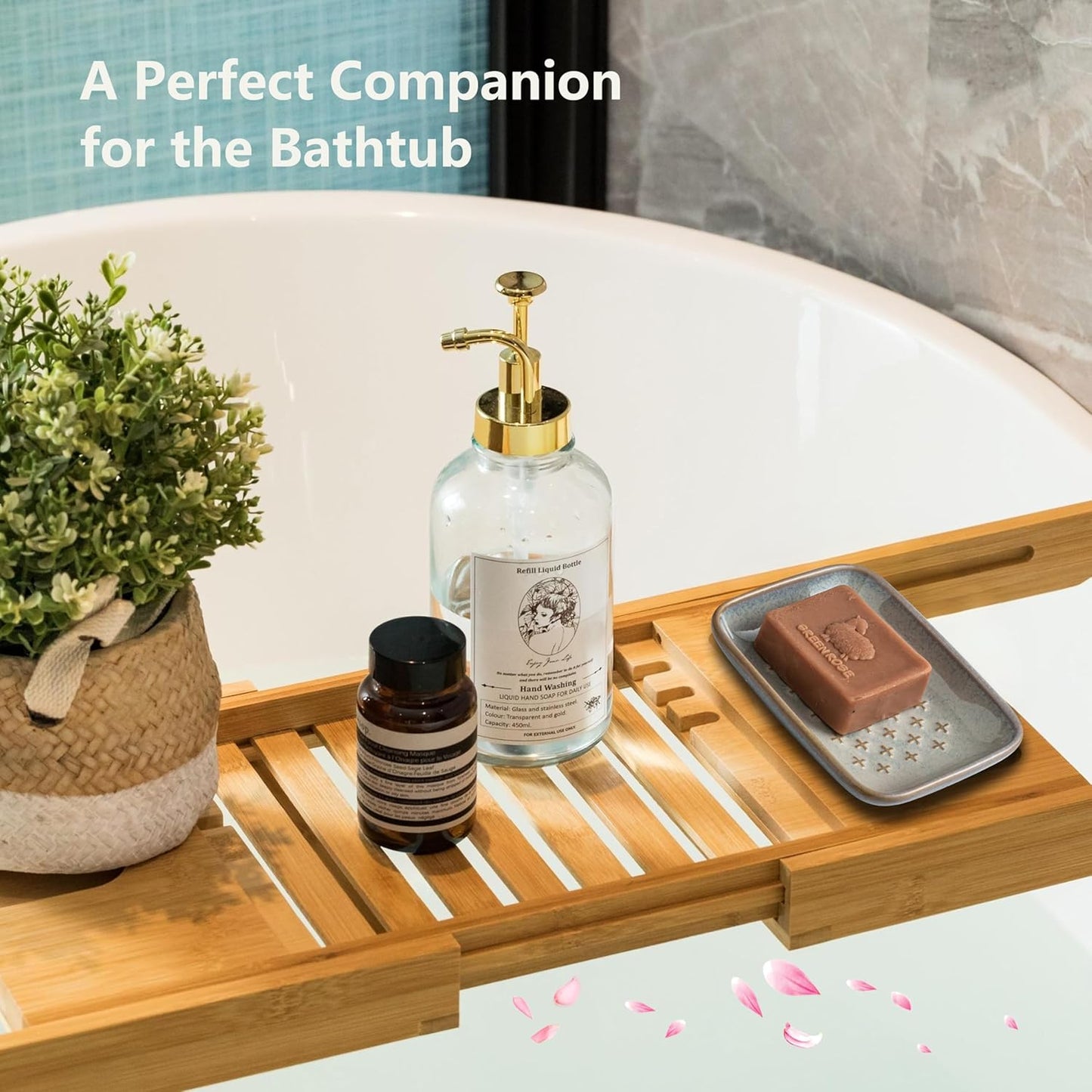 Gomakren Soap Dish, Shower Soap Holder, Ceramic Soap Dishes for Bar Soap Sponge Shampoo, Christmas Soap Saver Tray for Bathroom Kitchen Sink Counter, 5.5 Inch, Gray