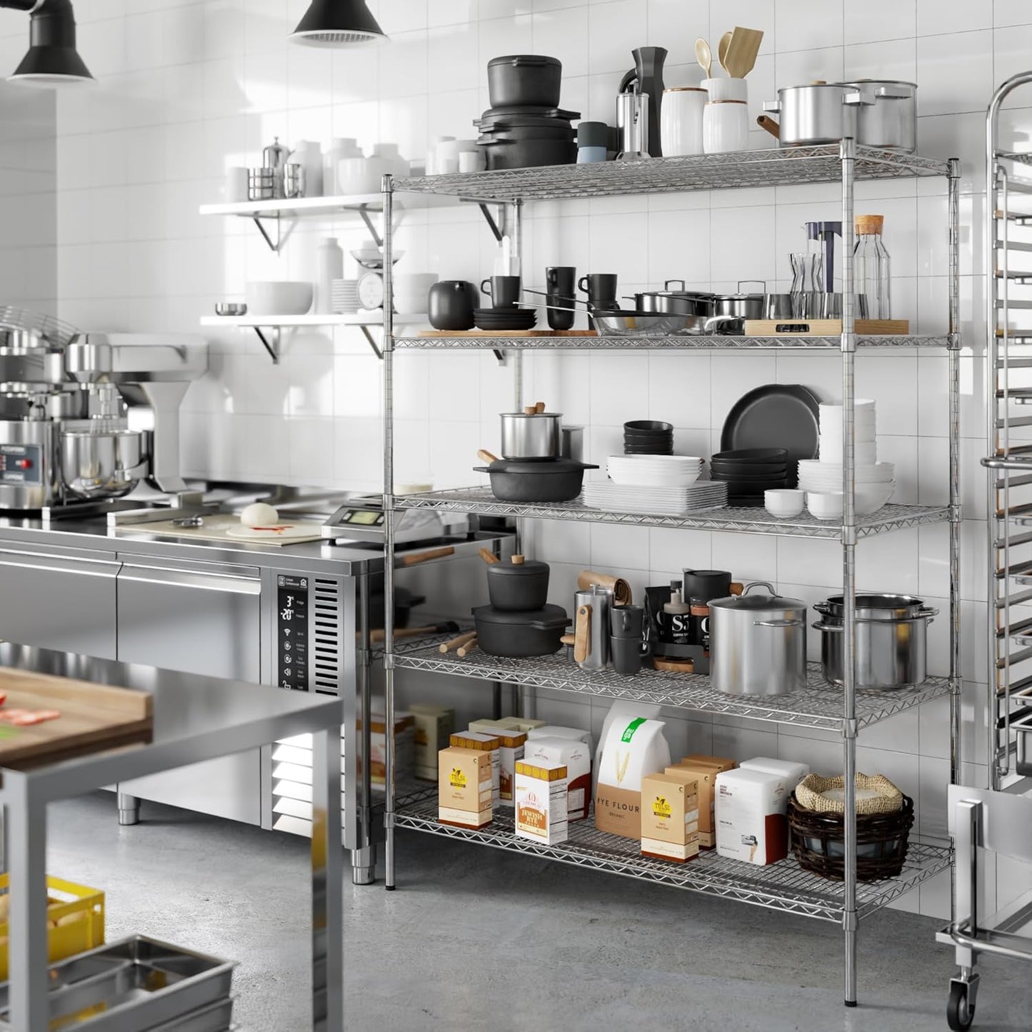 24" Deep x 54" Wide x 74" Height Wire Shelving Kit | 5-Tier | NSF Commercial Storage Rack Unit