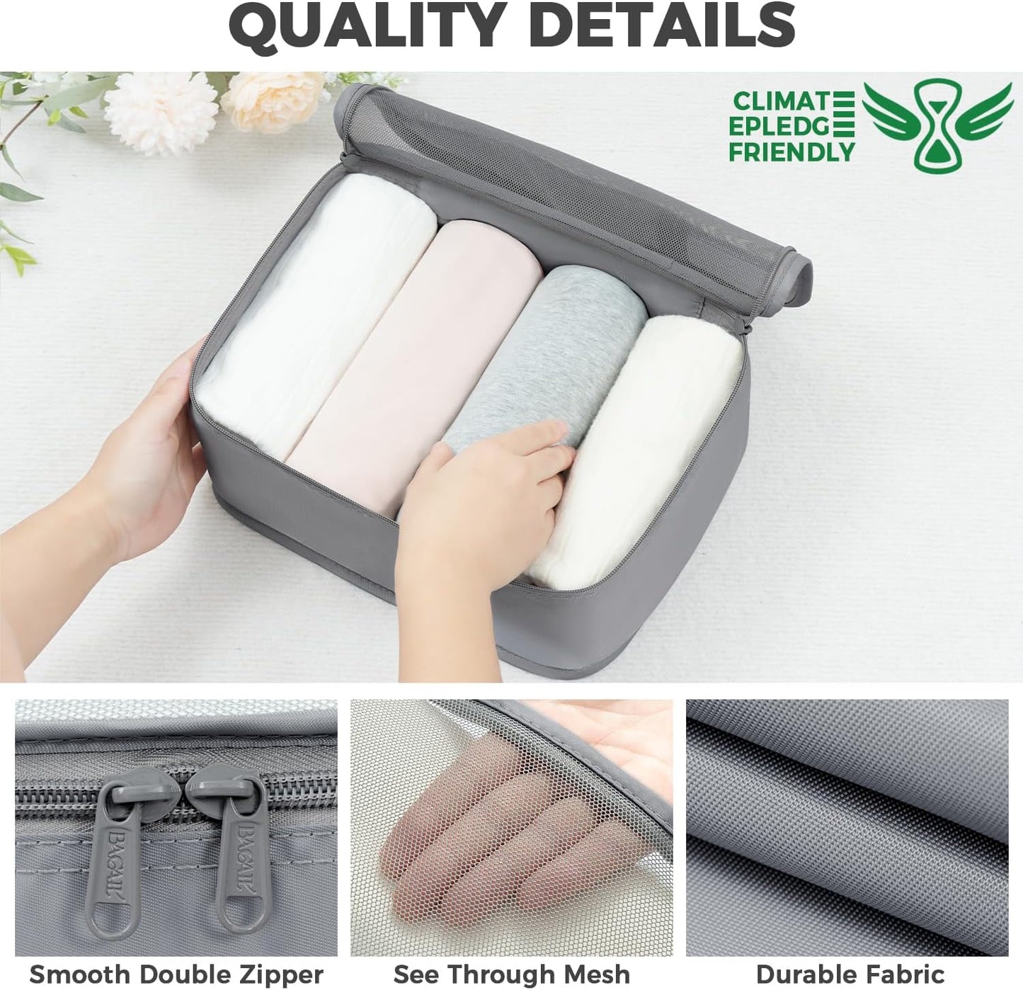 BAGAIL 9 Set Packing Cubes Luggage Packing Organizers for Travel Accessories