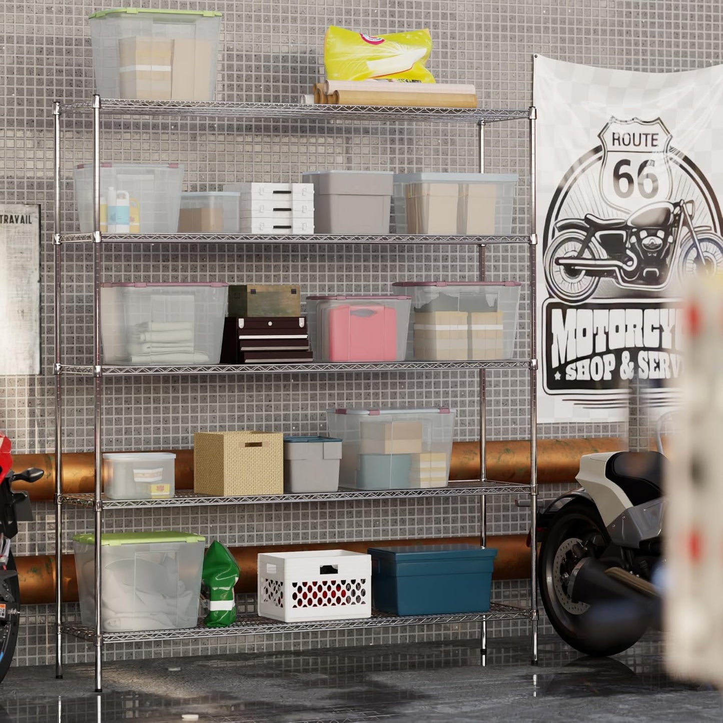 18" Deep x 72" Wide x 86" Height Wire Shelving Kit | 5-Tier | NSF Commercial Storage Rack Unit