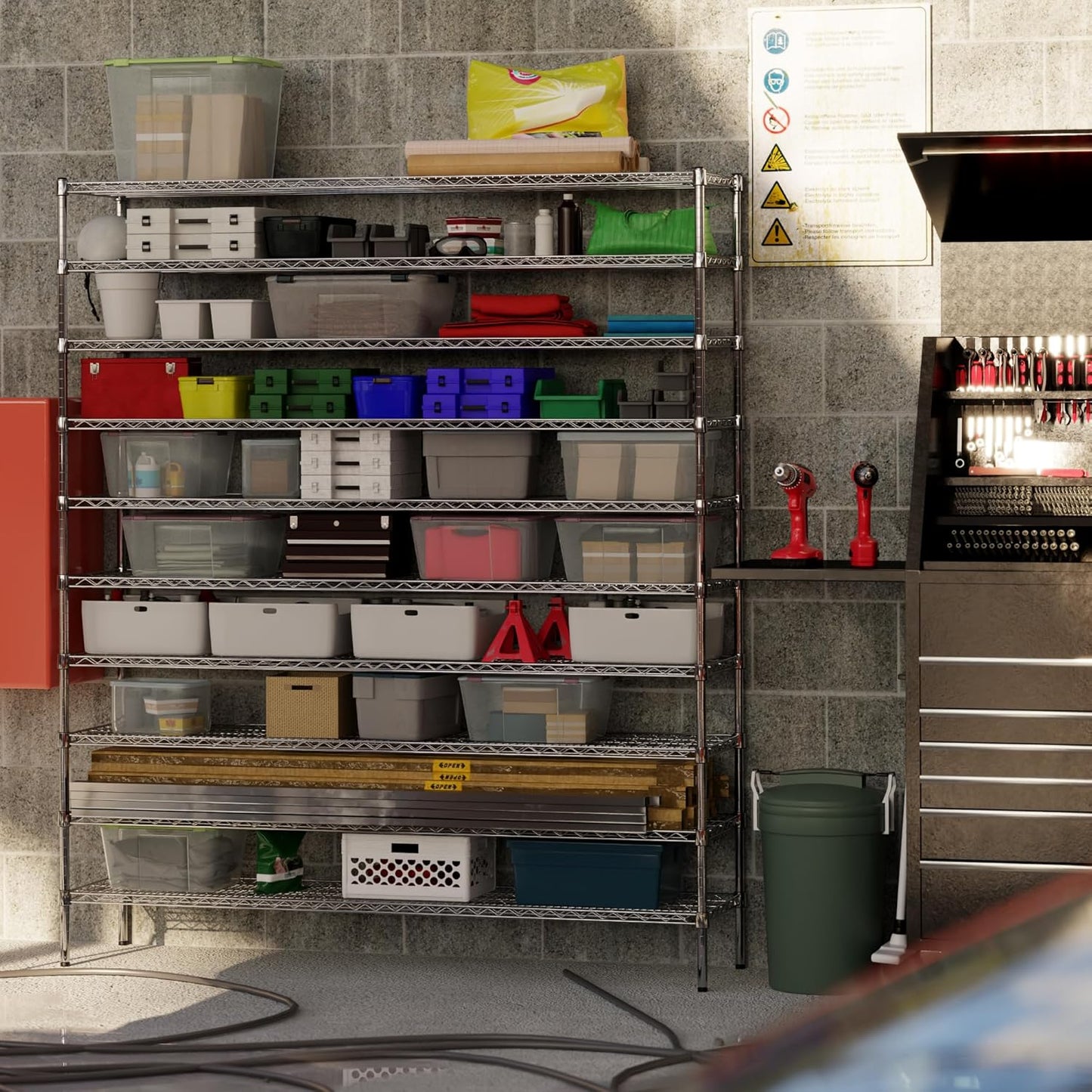 18" Deep x 72" Wide x 86" Height Wire Shelving Kit | 10-Tier | NSF Commercial Storage Rack Unit