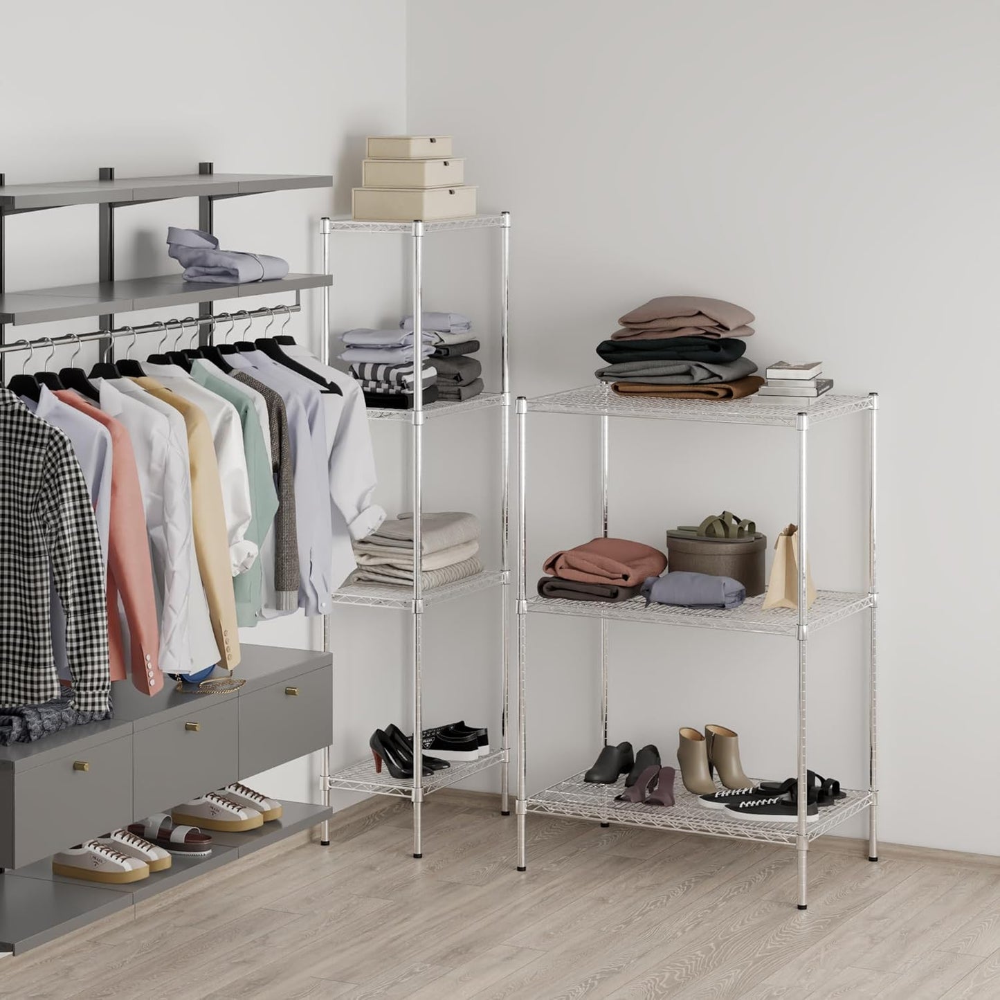 24" Deep x 36" Wide x 54" Height Wire Shelving Kit | 3-Tier | NSF Commercial Storage Rack Unit