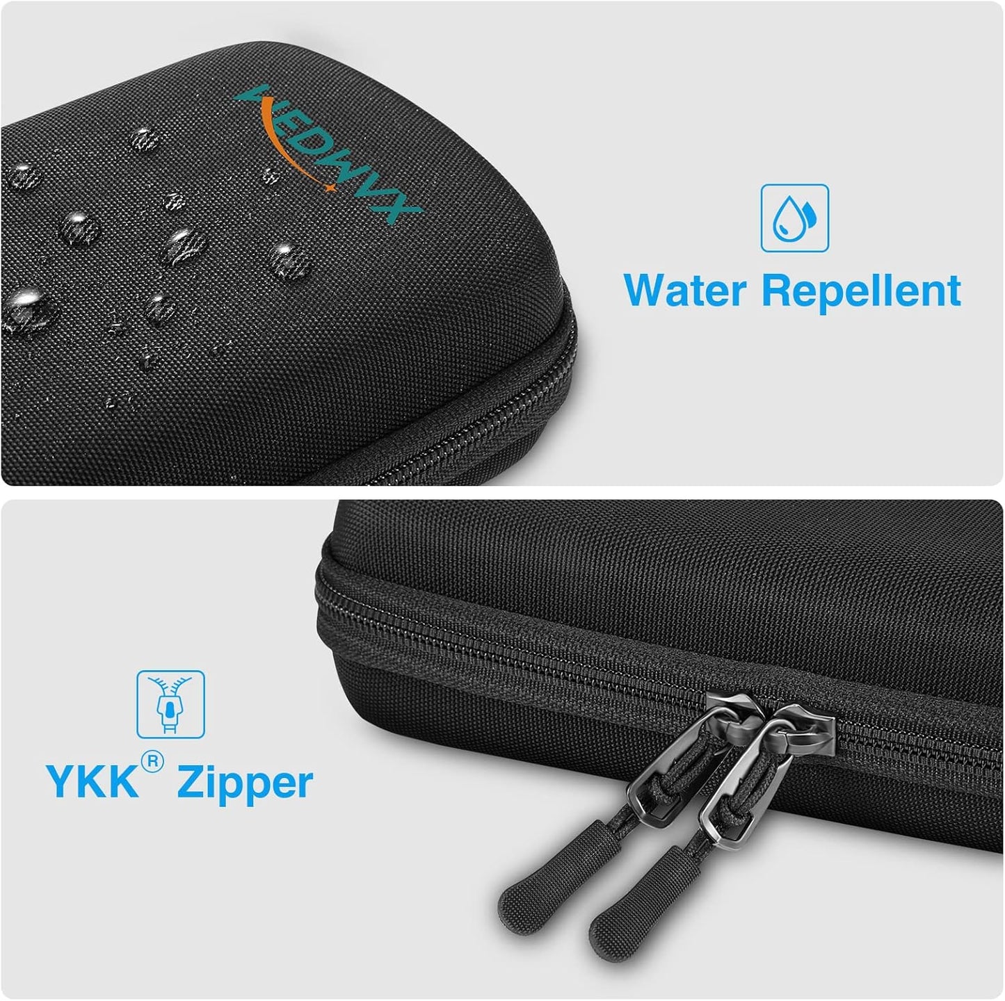 Hard Shell Insulin Cooler Travel Case with 2 Ice Pack, Shock Absorption Insulated Diabetic Medication Organizer Carrying Bag with Extra Pouch for Insulin Pen and Other Diabetic Supplies, Black