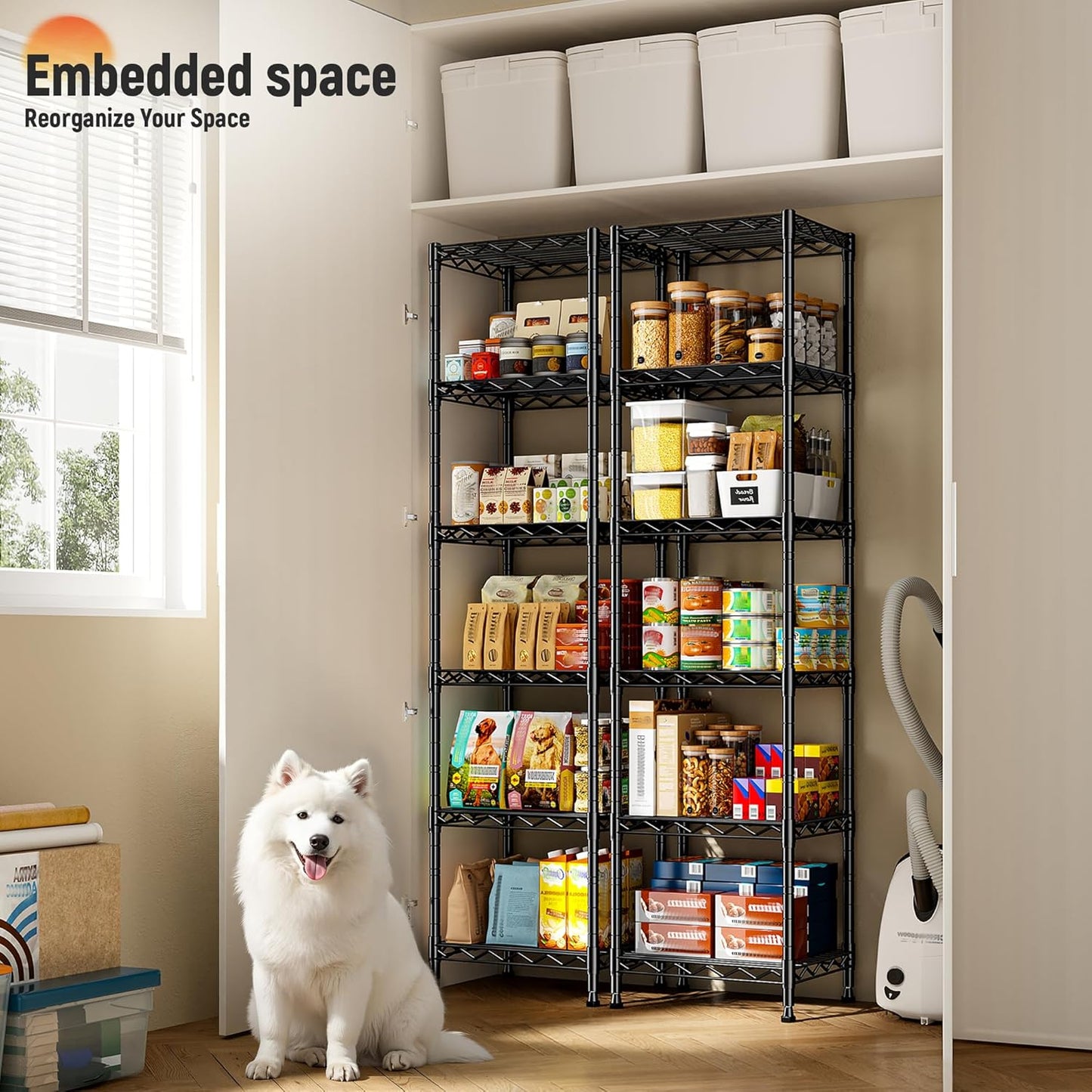 6 Wire Shelving Metal Shelves Storage Rack:Adjustable Storage Shelves Standing Shelf Units and Narrow Shelf for Laundry Bathroom Kitchen Pantry Closet Office 15.8" w*11.8" D*63" H