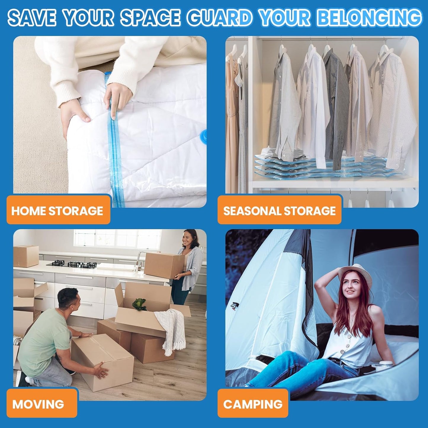 9 Pack XXL Jumbo Vacuum Storage Bags, Double-layer Design Leak-proof and Puncture-resistant, Extra Large Space Saver Vacuum Seal Bags for Comforters, Bedding, Blankets, Huge Stuffed Toy (47.2x39.4 in)
