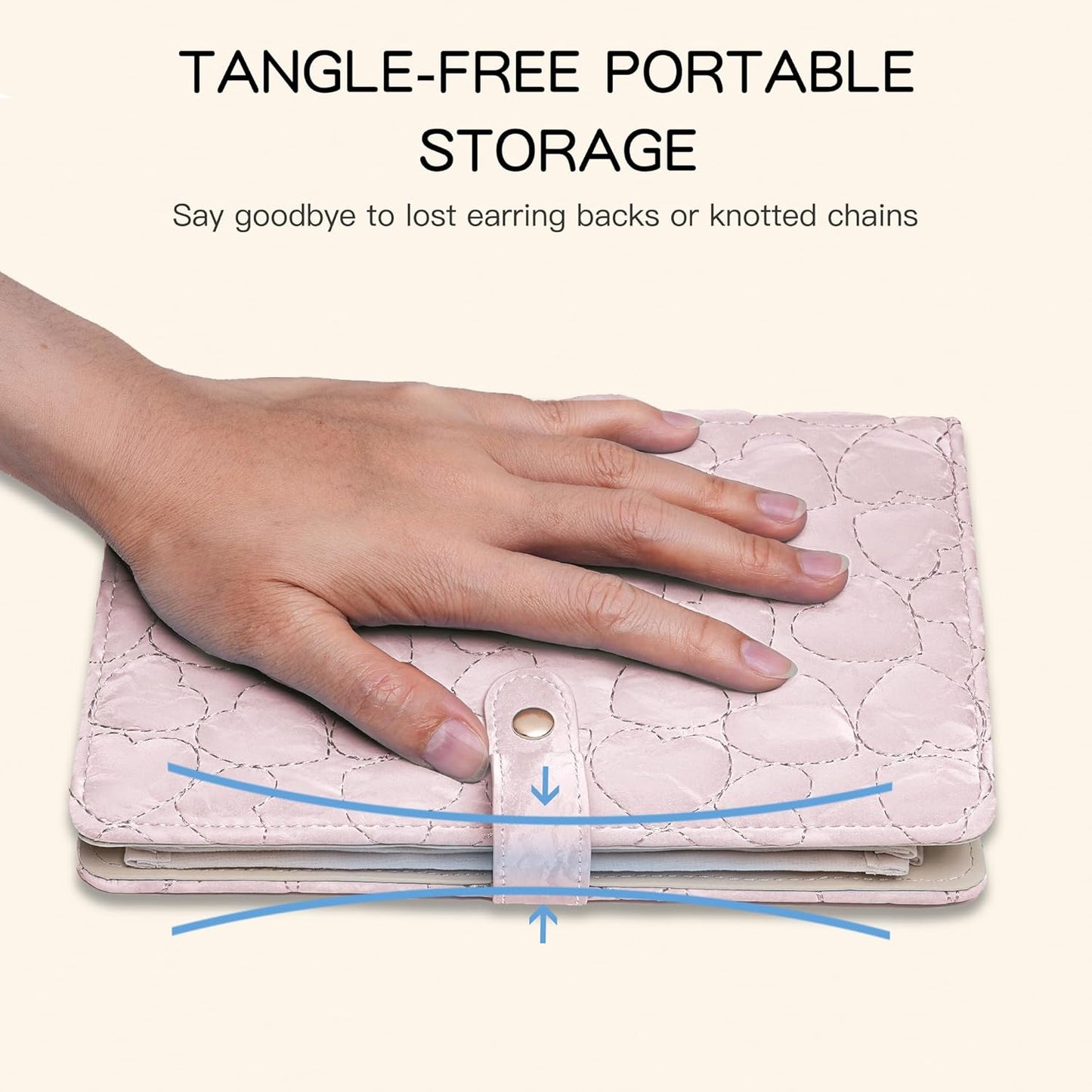Travel Jewelry Organizer Case,Jewelry Storage Roll Bag for Women,Tangle-Free Portable Storage for Necklaces & Earrings/Rings/Bracelets,Jewelry Storage Book, Waterproof Organizer Bag