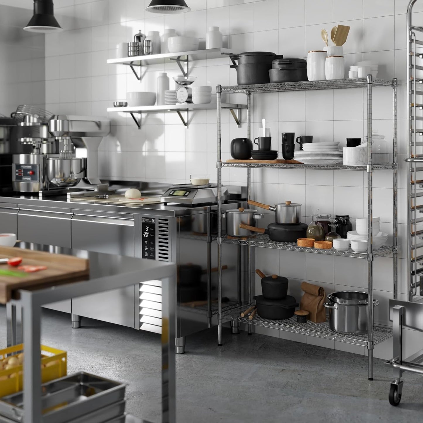 14" Deep x 42" Wide x 64" Height Wire Shelving Kit | 4-Tier | NSF Commercial Storage Rack Unit