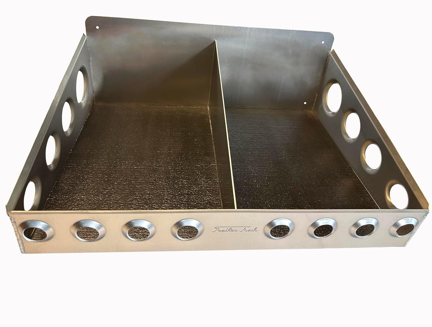 Trailer Trash Helmet Storage Rack, Holds 2 Helmets (Aluminum) Silver, Length 22 1/2 x 16 1/2 x 8 1/2 Height