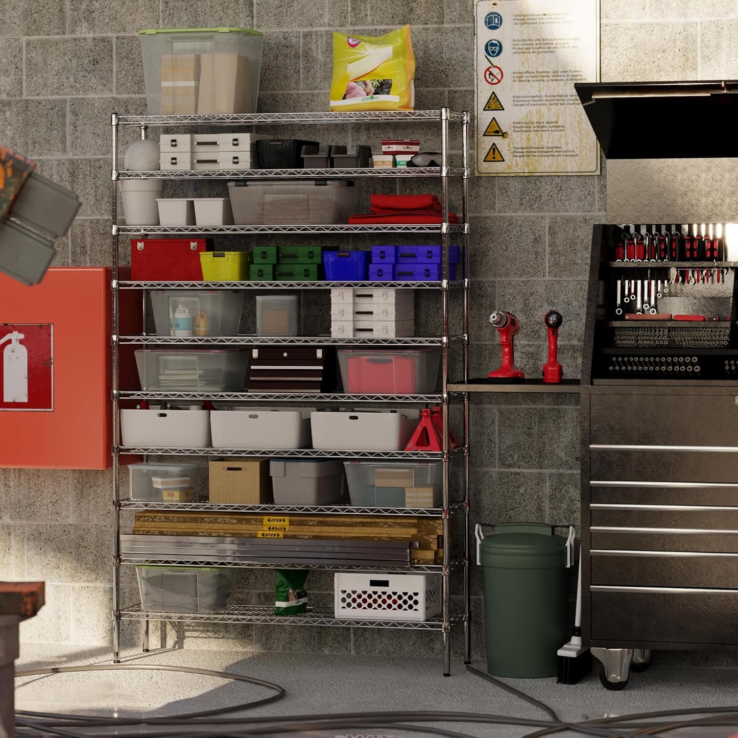 14" Deep x 54" Wide x 86" Height x Wire Shelving Kit | 10-Tier | NSF Commercial Storage Rack Unit
