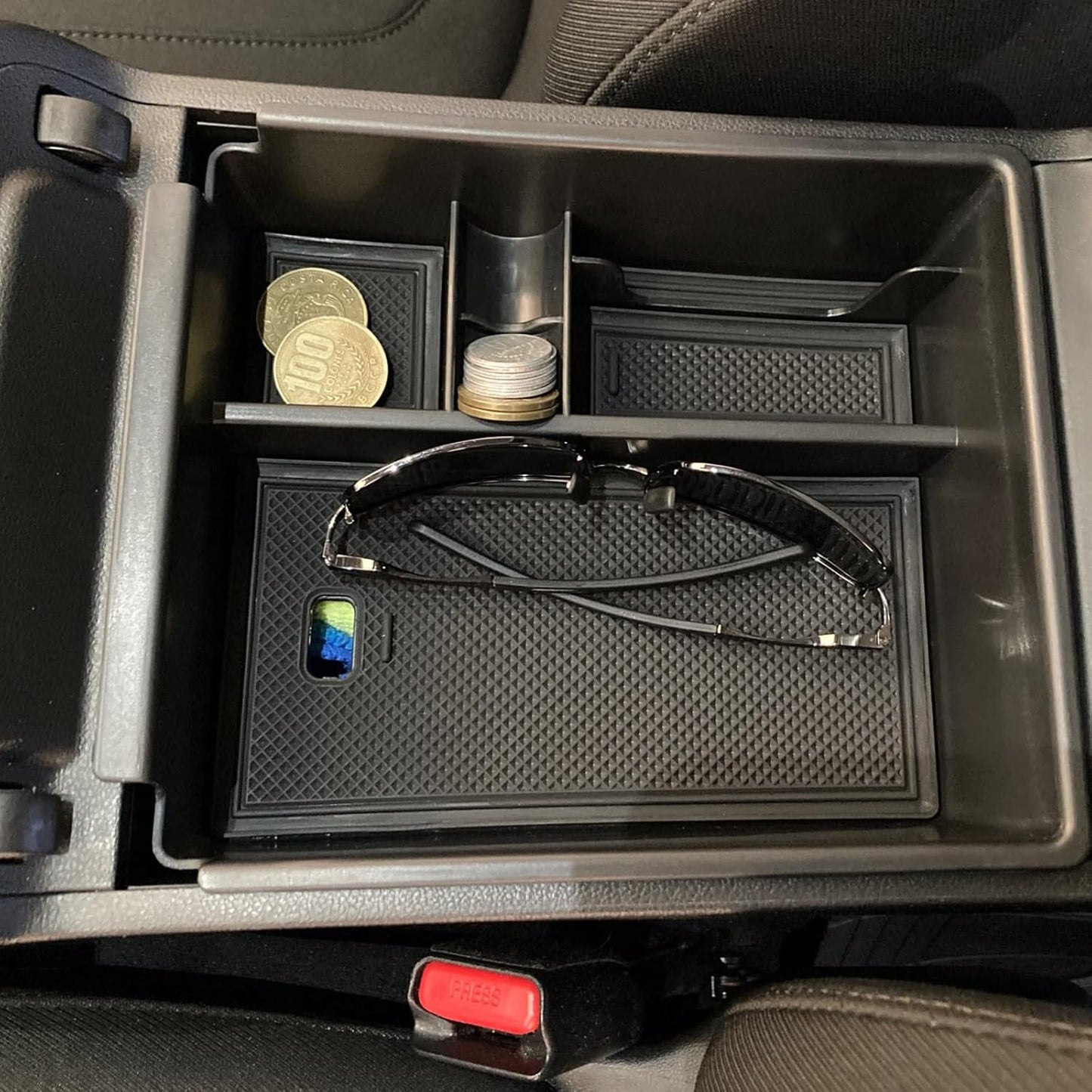 CDEFG Center Console Organizer Tray for 2022 2023 2024 Santa Cruz/ 2022 2023 2024 Tucson NX4 Limited Console Armrest Organizer Interior Accessories Armrest Insert Secondary Storage Box