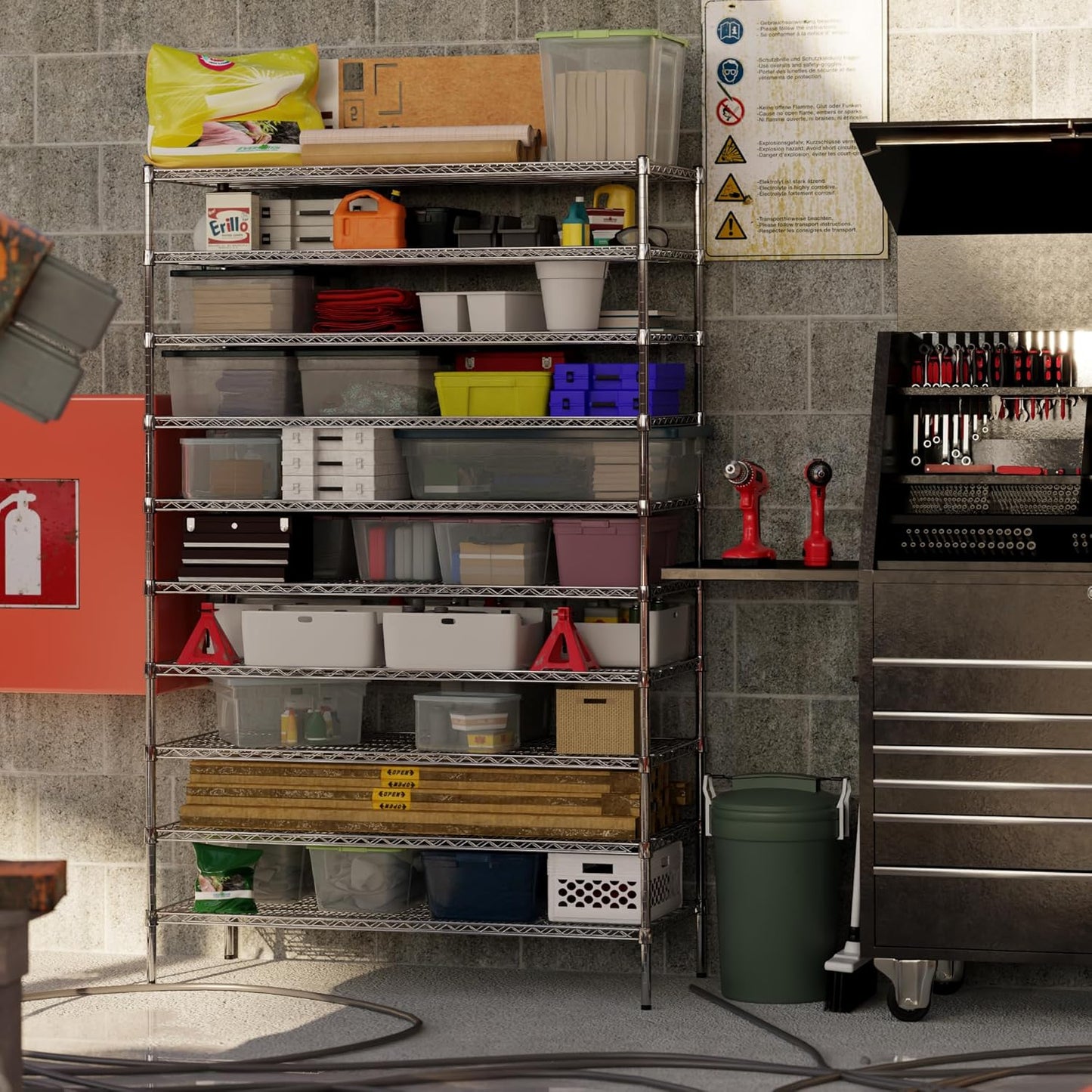 24" Deep x 54" Wide x 86" Height Wire Shelving Kit | 10-Tier | NSF Commercial Storage Rack Unit
