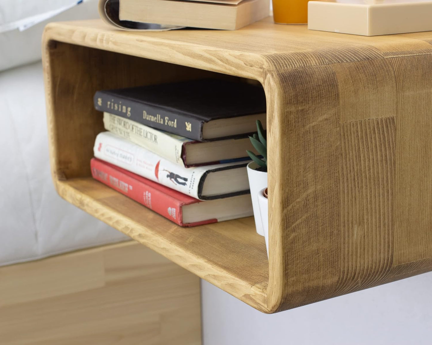 Floating Nightstand Wooden, Bedside Table, Nightstand Shelf, Handmade, Wall Mounted Bedside Shelf, Minimalist and Unique Style (Cape Town)