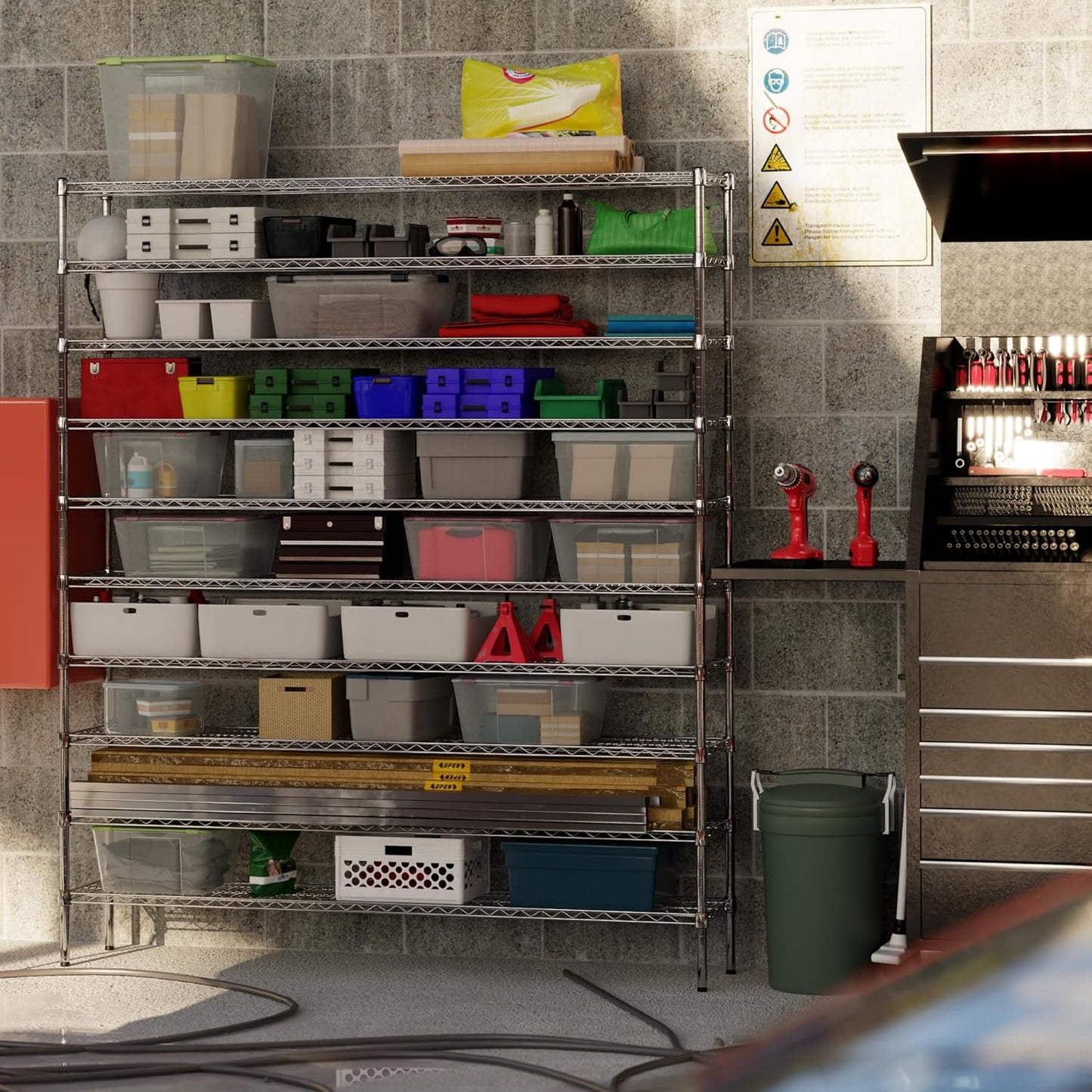 14" Deep x 72" Wide x 86" Height Wire Shelving Kit | 10-Tier | NSF Commercial Storage Rack Unit