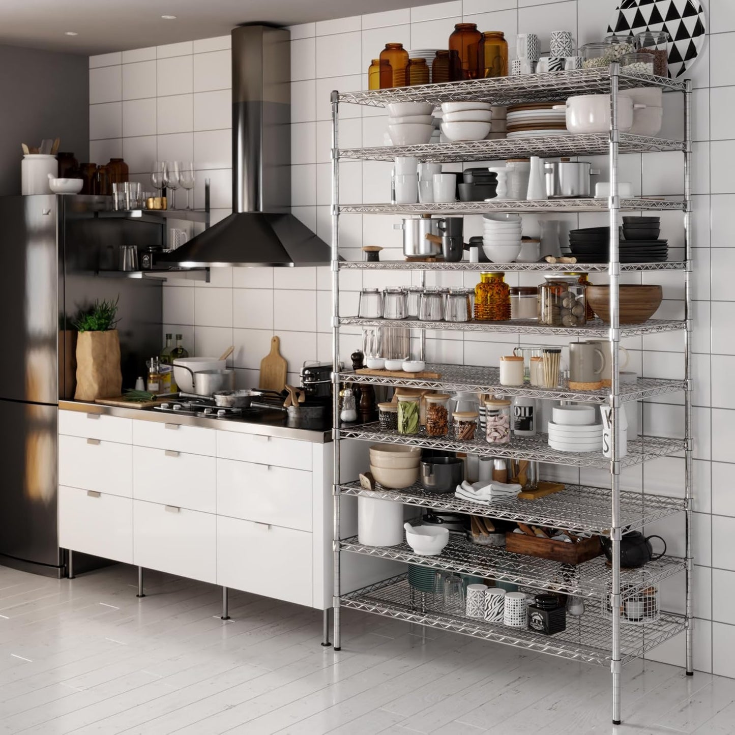 24" Deep x 48" Wide x 86" Height Wire Shelving Kit | 10-Tier | NSF Commercial Storage Rack Unit