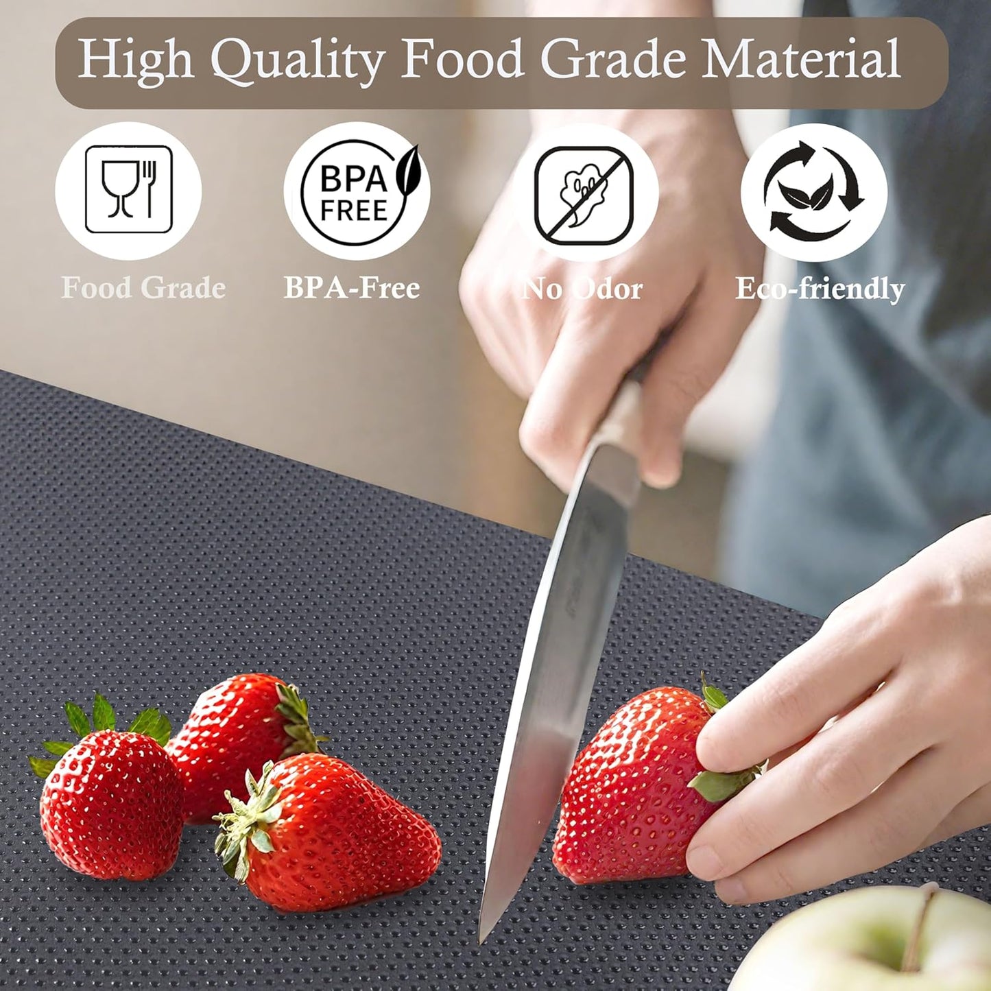 Cabinet Shelf Liners 15 Inch Wide X 20 Ft Kitchen Drawer Liner Non-Adhesive Pantry Cupboard Liner Non-Slip Waterproof & Oil-Proof Refrigerator Shelf Liners Strong Grip Drawer Mat(Black)