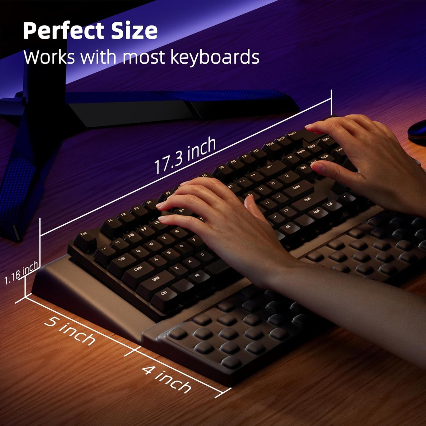 Ospelelf Keyboard Stand with Wrist Rest, Comfy Ergonomic Keyboard Riser Holder for Office Home
