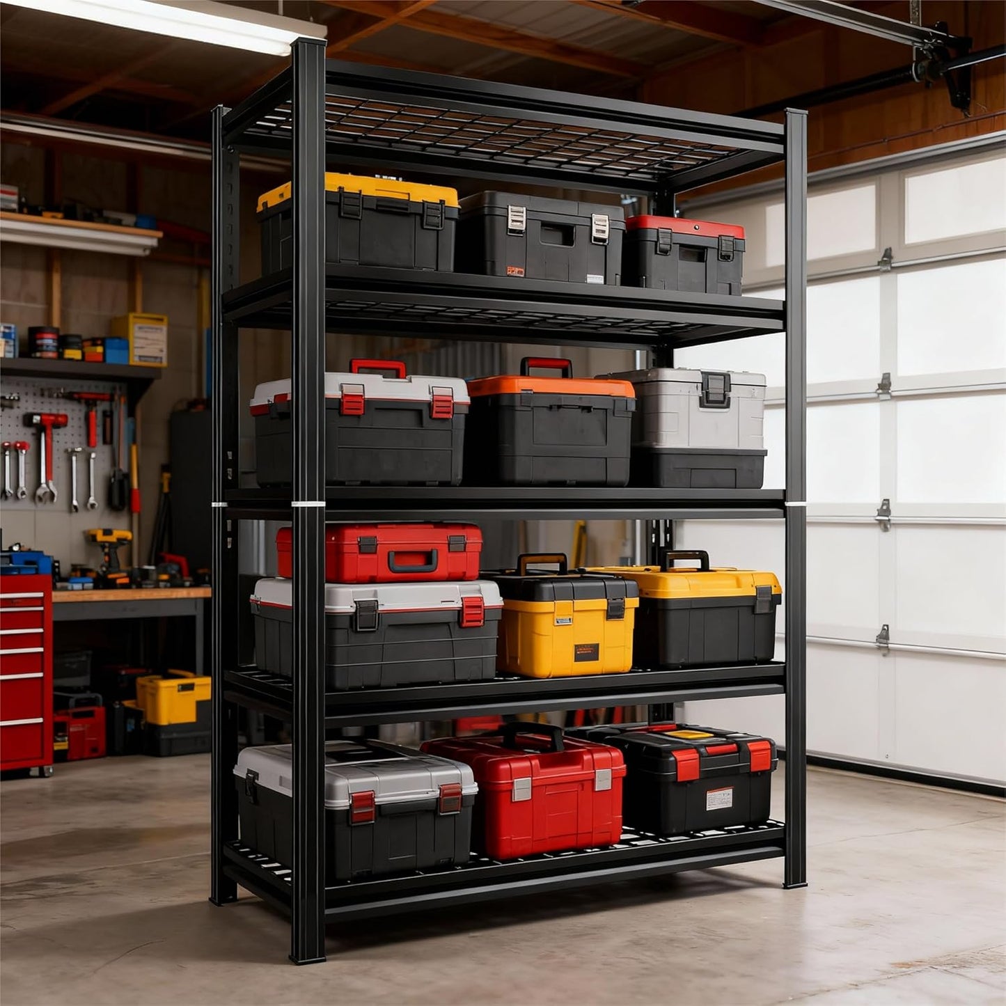35''W Wire Shelving Unit, 3000 Lbs Heavy-Duty Garage Storage Shelves, 5-Tier Adjustable Reinforced Shelves for Laundry Rooms, Basements, Kitchens&Outdoor (35''W*16''D*72''H, 5-TIER-wire shelving)