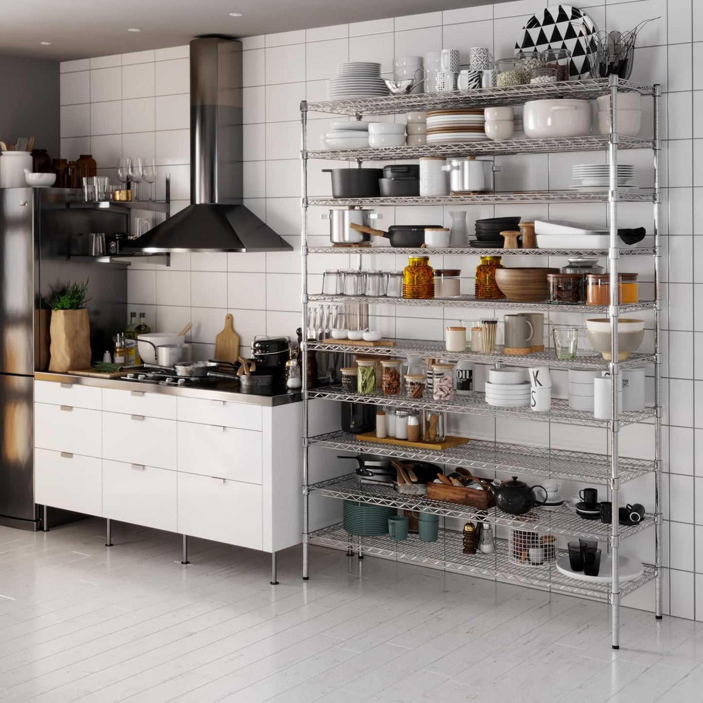 18" Deep x 60" Wide x 86" Height Wire Shelving Kit | 10-Tier | NSF Commercial Storage Rack Unit