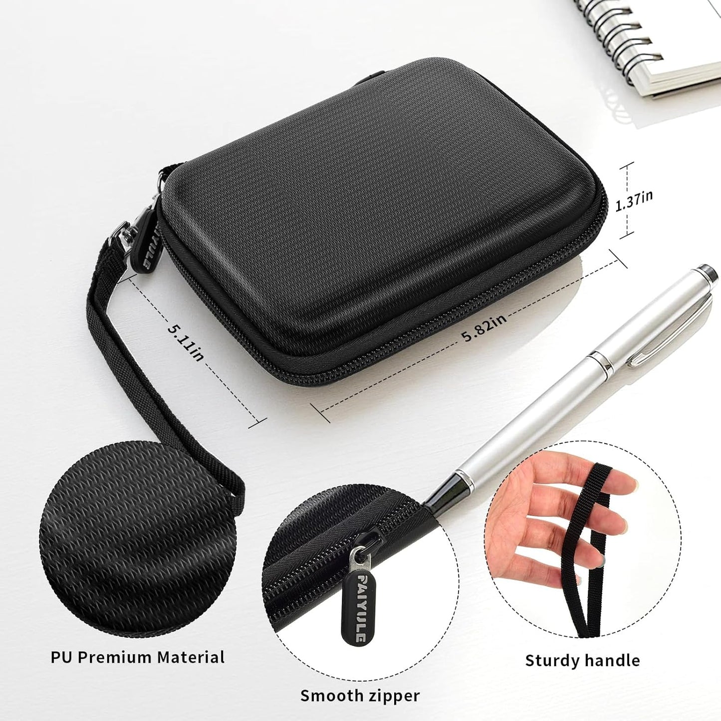 Case Compatible with SanDisk 1TB 2TB 4TB 500GB 8TB for SanDisk Extreme PRO Portable SSD External Hard Drive, Memory Card SD SDXC SDHC Card Storage Holder Organizer - for 2 Pcs SSD (Black)