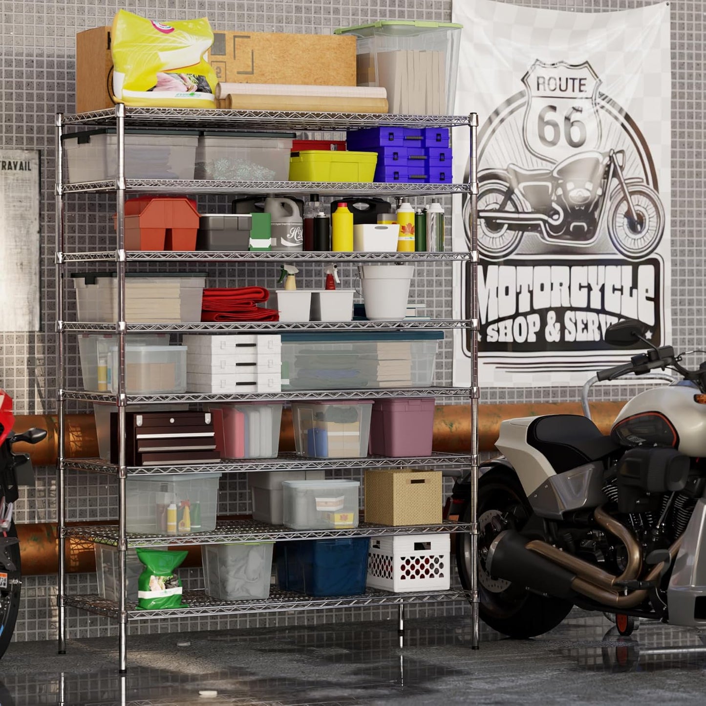 24" Deep x 54" Wide x 74" Height Wire Shelving Kit | 8-Tier | NSF Commercial Storage Rack Unit
