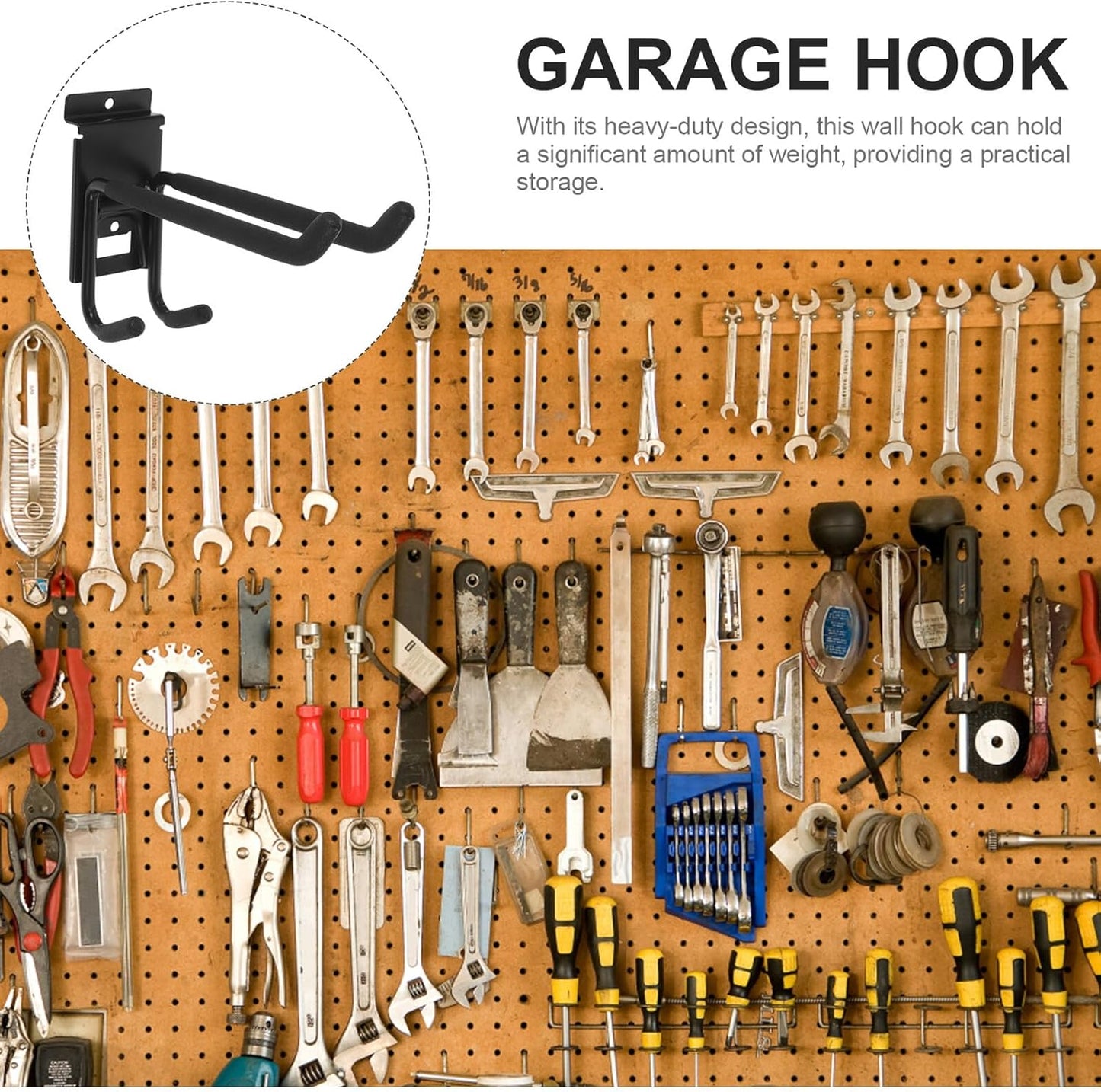 Heavy Duty Garage Storage Hook for Tools and Ladders Sturdy Wall Mount Utility Hanger for Bikes Garden Hoses Brooms and Shovels Multipurpose Organizer