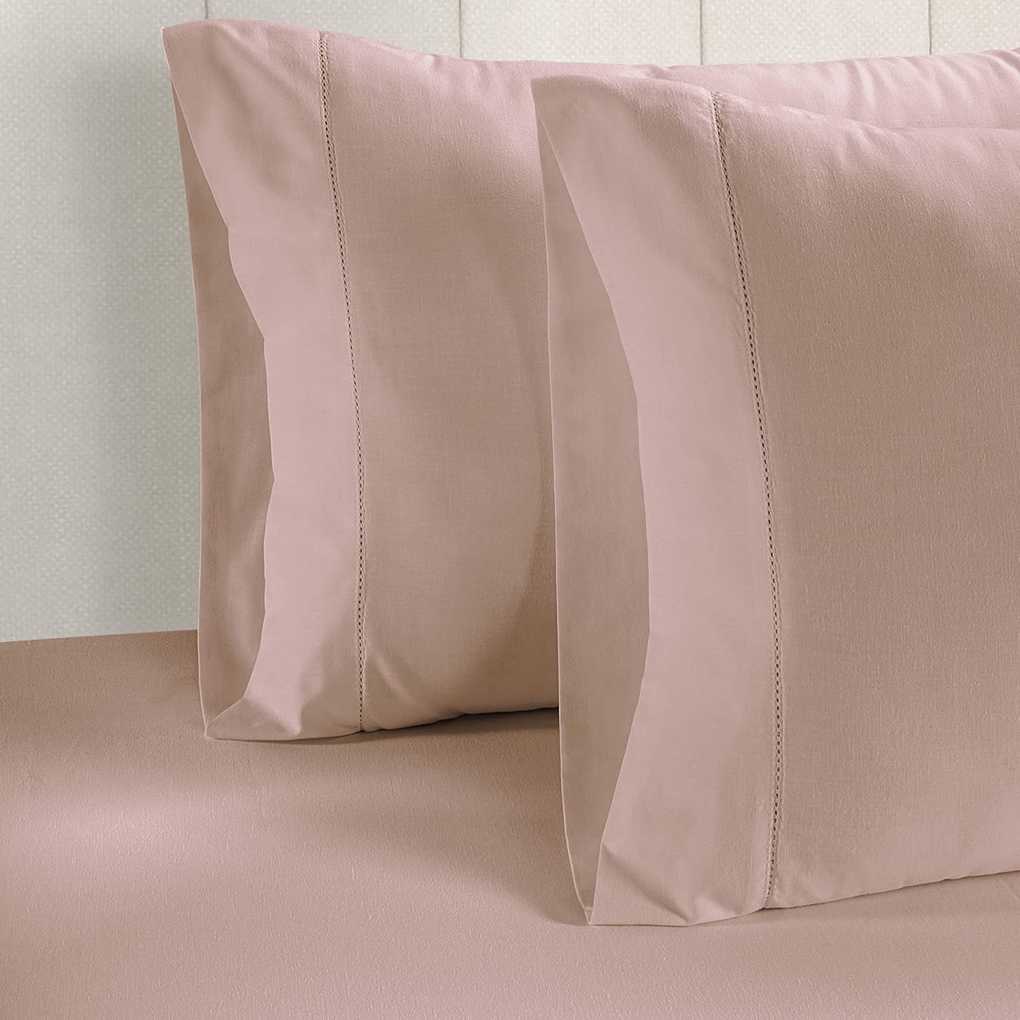 LANE LINEN Egyptian Cotton Pillow Cases - Queen Size 2-Pack, 20"x30", 1000 Thread Count Sateen, Pink, Sepia Rose Pattern